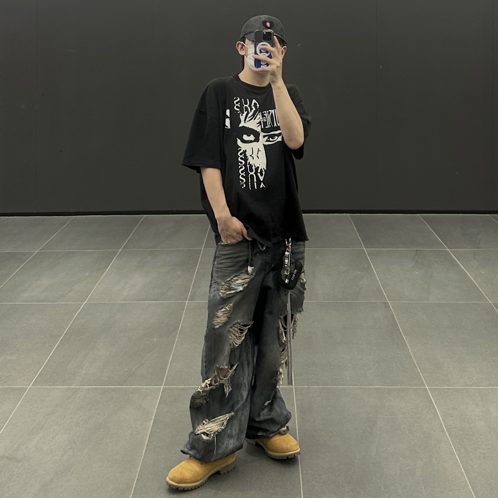 Timberland x Comme des Garcons Shirt x Supreme 6 Inch Boot Wheat - Medium 착용 스타일 - 1