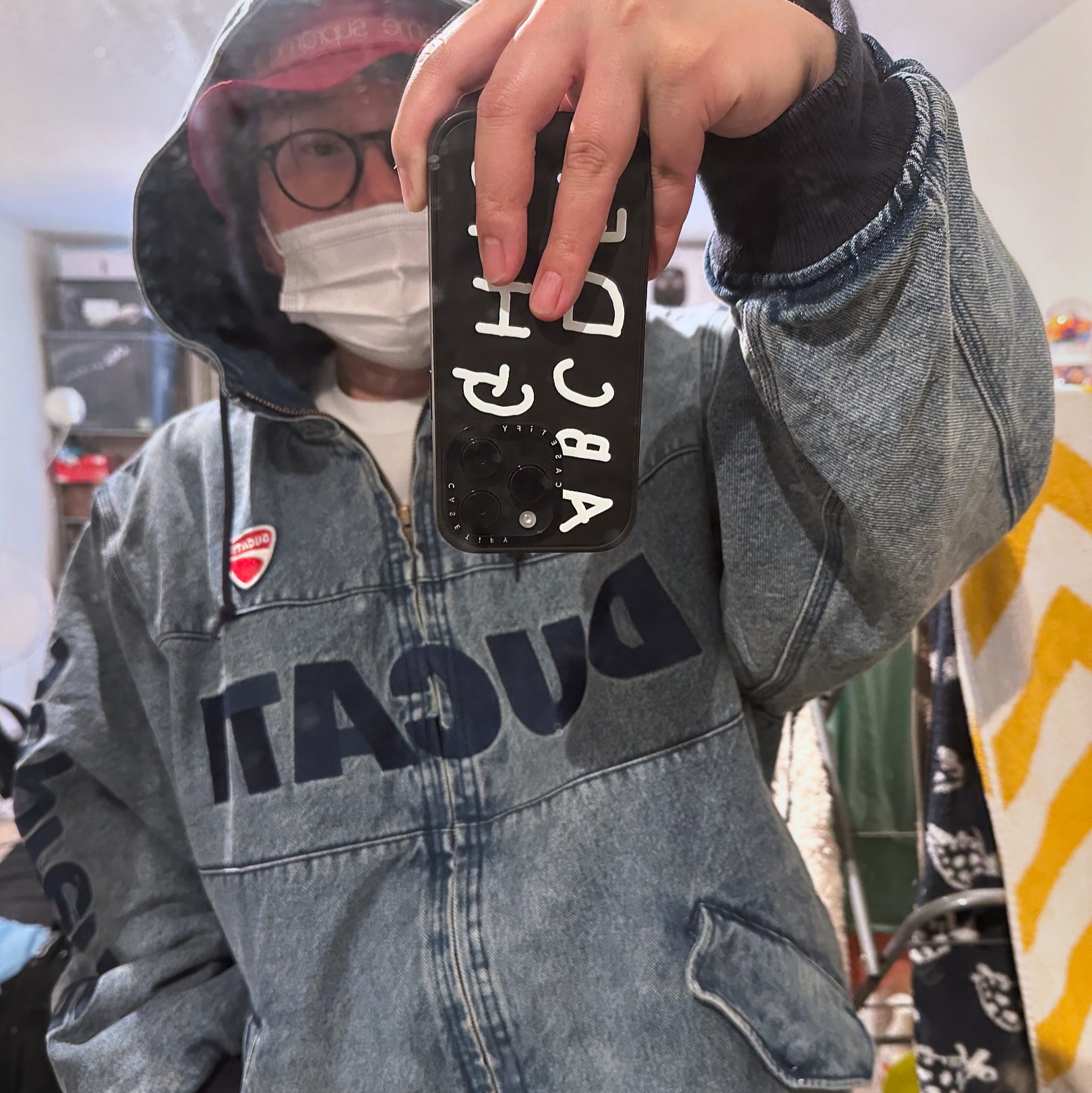 Supreme x Ducati Hooded Racing Jacket Denim - 24SS 착용 스타일