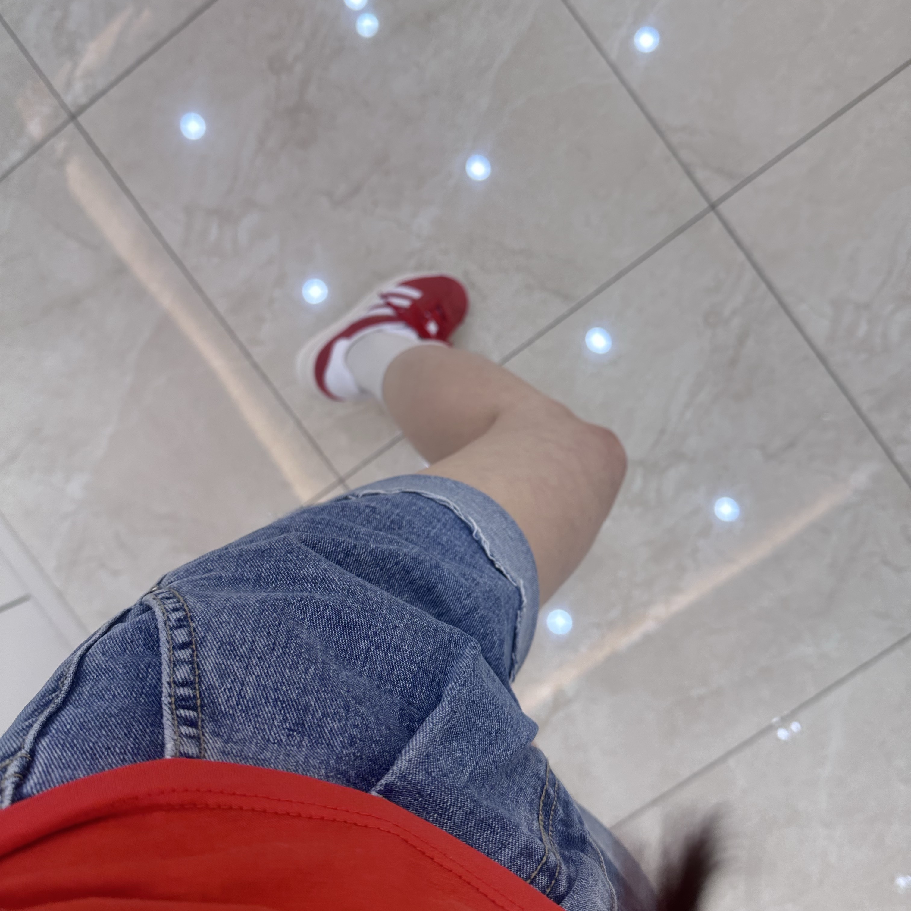 (W) Adidas Gazelle Bold Red White 착용 스타일
