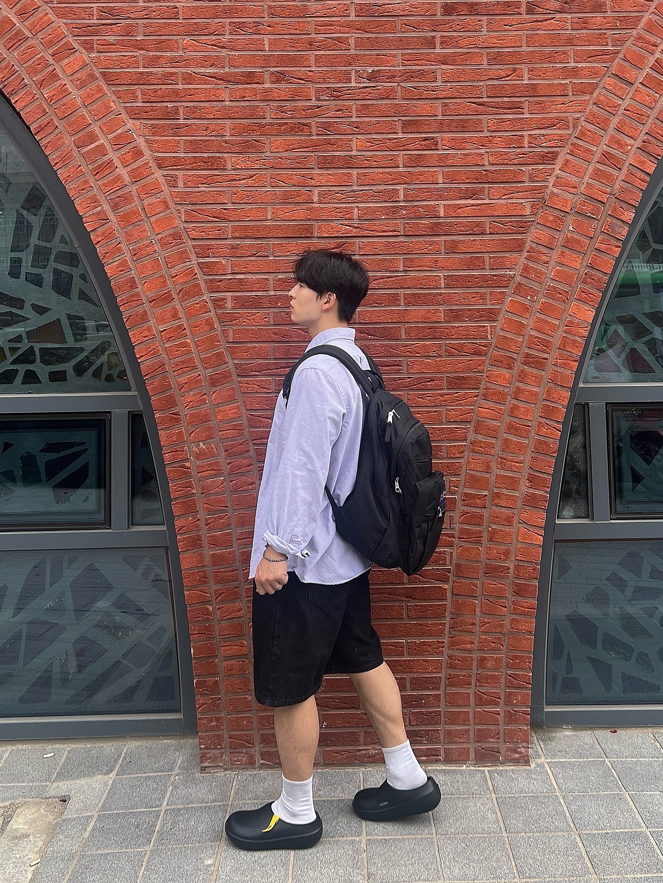 Jansport Superbreak Backpack Black 착용 스타일 - 2