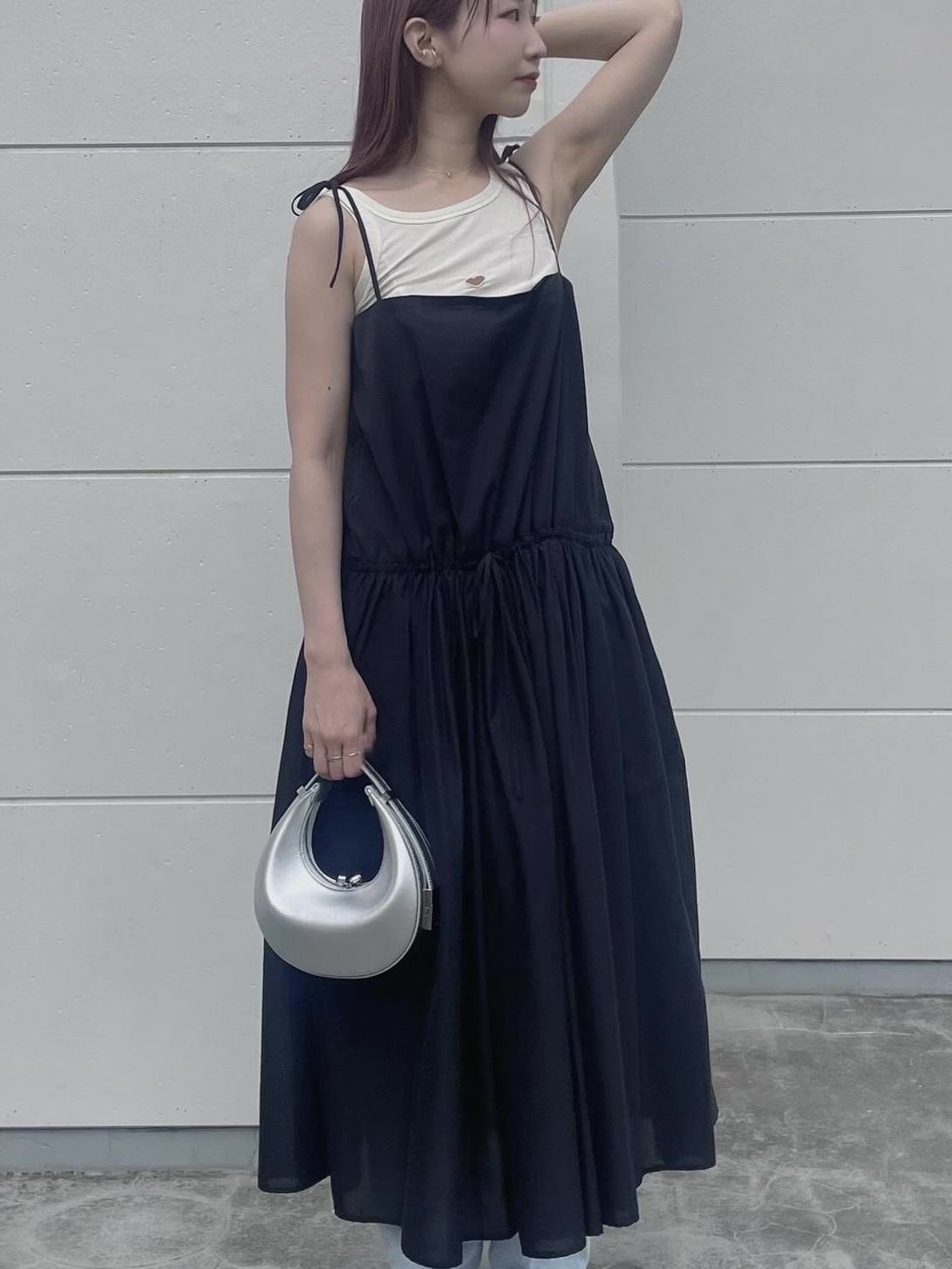 Baserange Women Heart Tank Undyed 착용 스타일 - 3