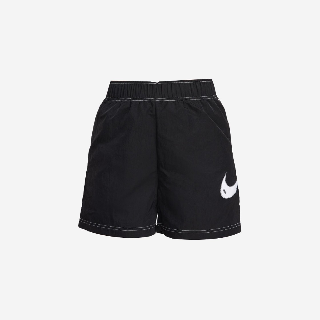 (W) Nike NSW Swoosh Woven High Waisted Shorts Black - Asia 상세 이미지 1