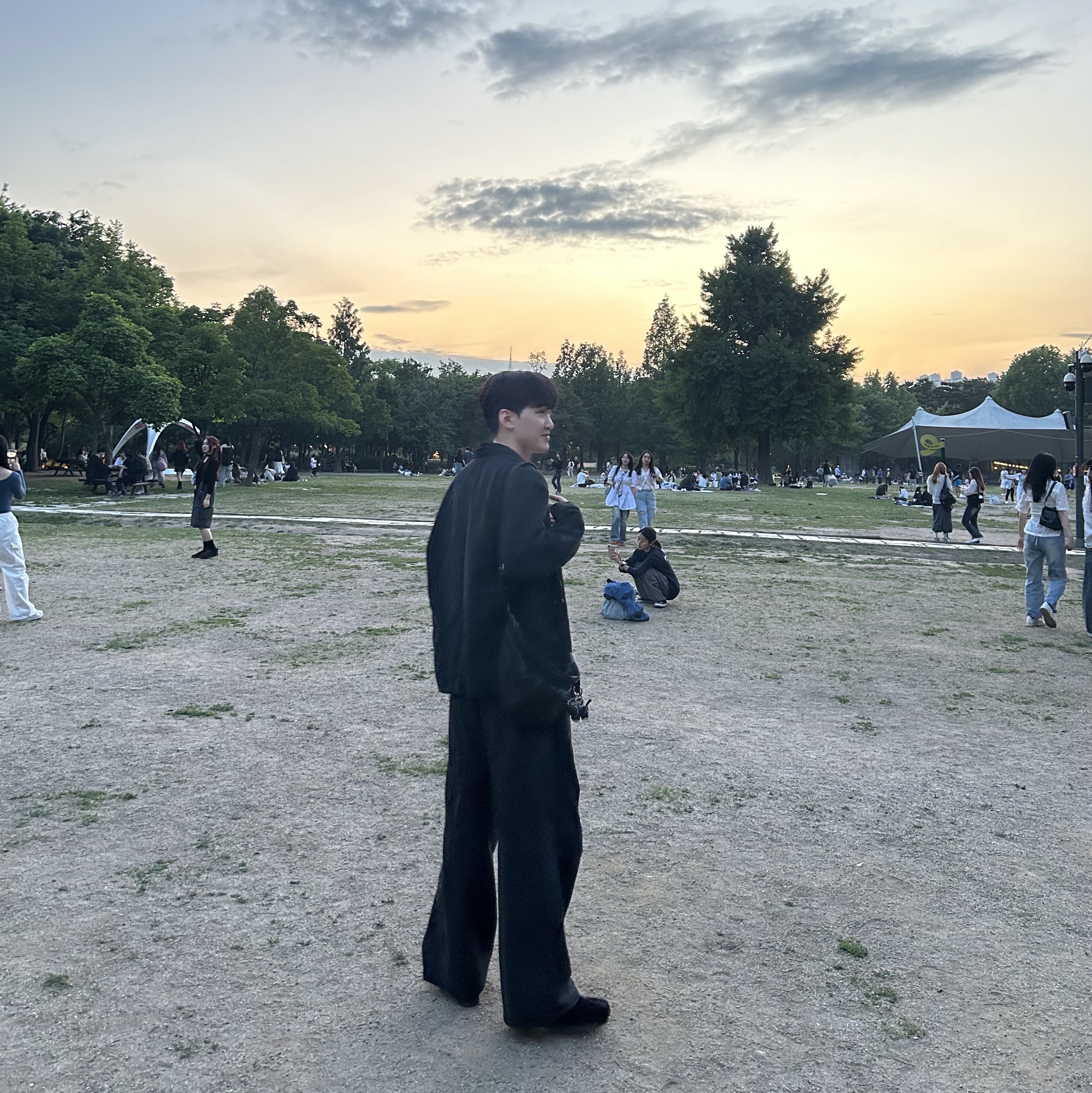 Polyteru Chore Jacket (Coverall Jacket) 23 ver. Black, Polyteru 3 Dart Chino Pants 1.3v Dark Charcoal Navy 착용 스타일 - 1