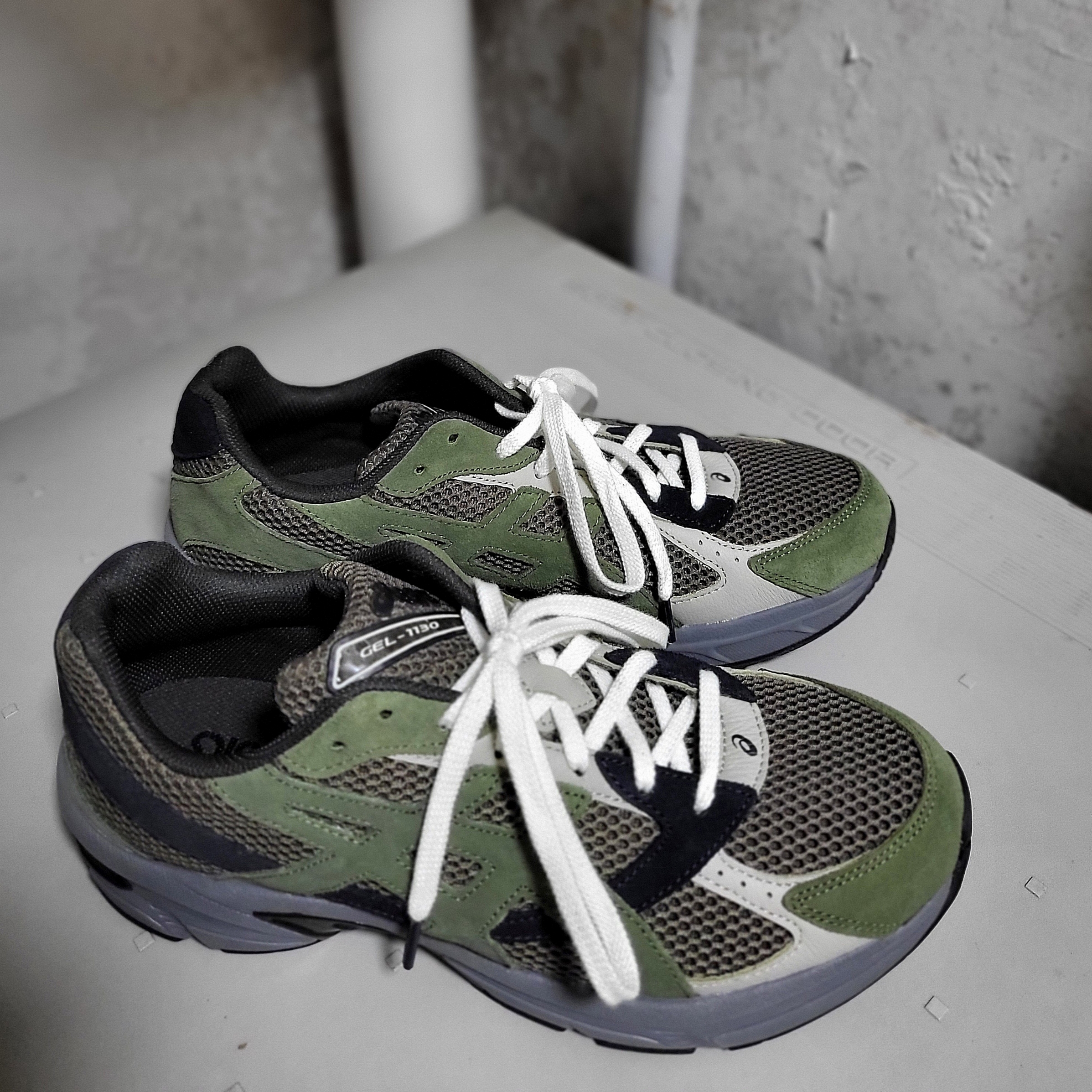 Asics Gel-1130 SMU Olive Canvas Smog Green 착용 스타일 - 1