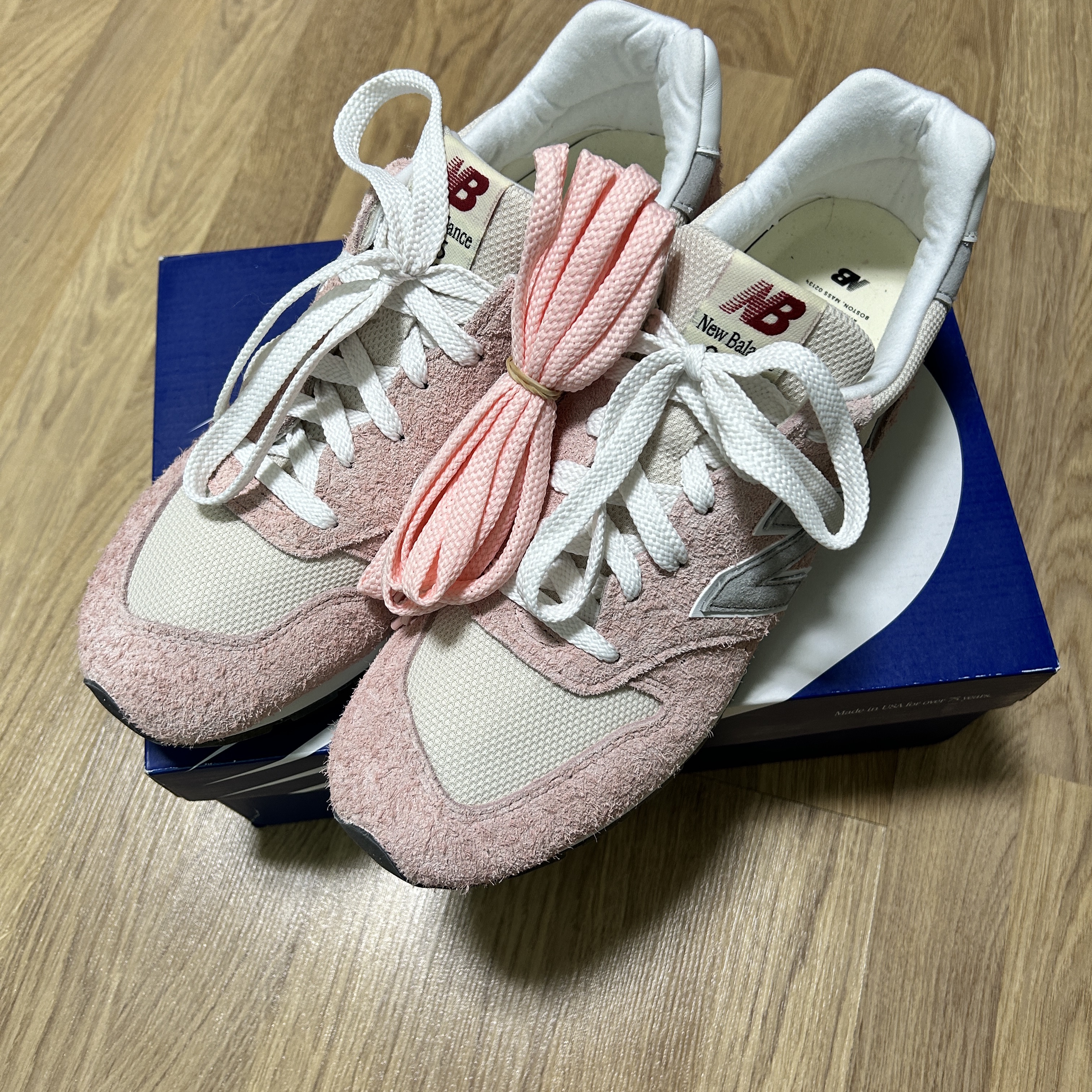 New Balance Made in USA 996 Pink Haze Silver 착용 스타일