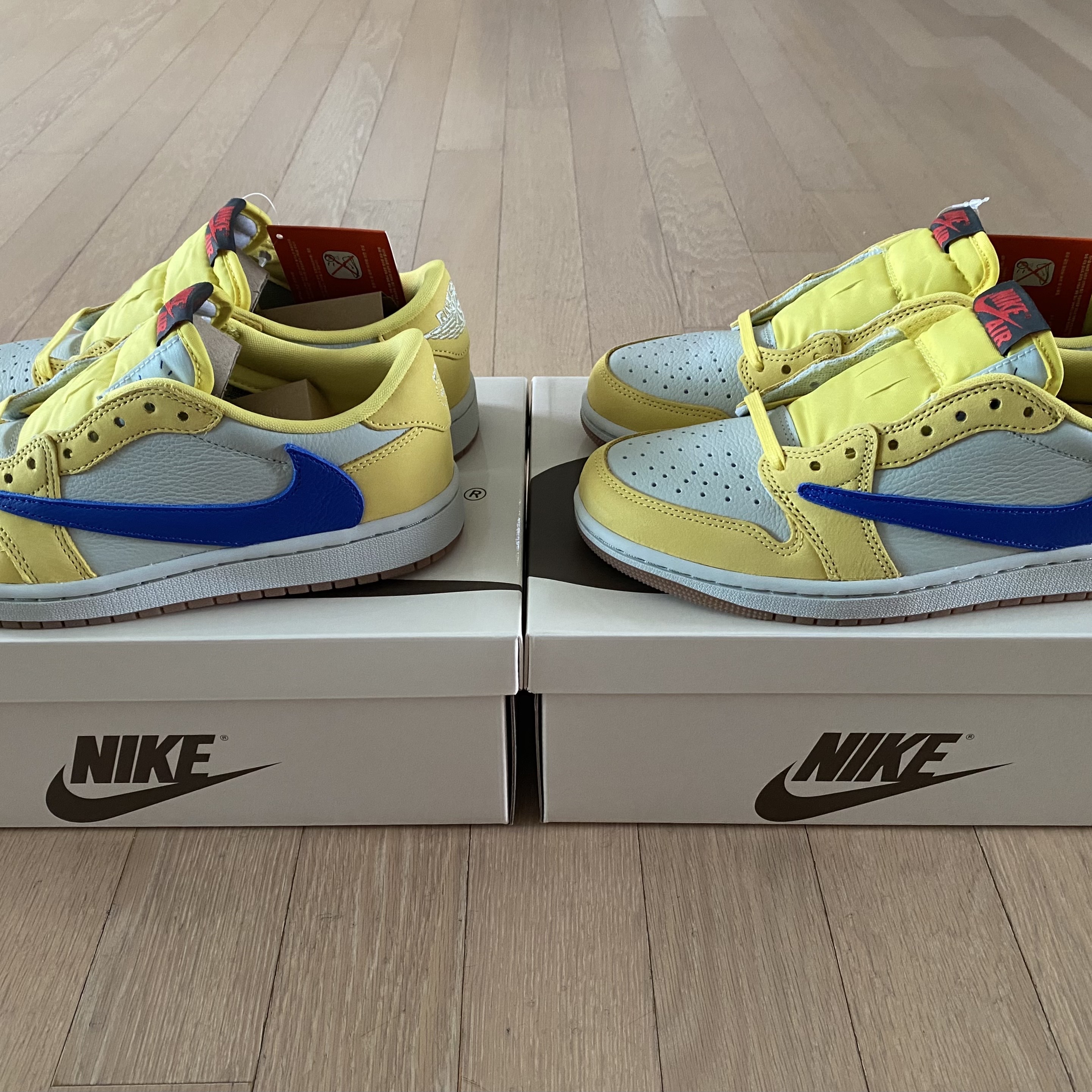 (W) Jordan 1 x Travis Scott Retro Low OG SP Canary 착용 스타일 - 1
