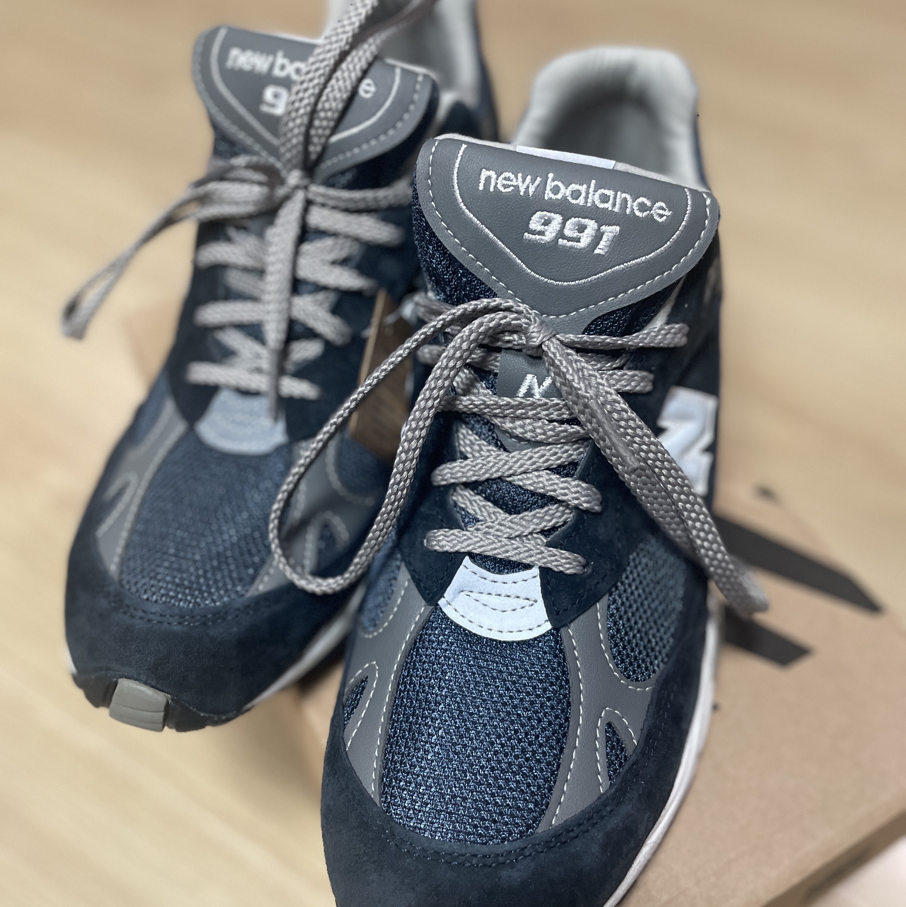 New Balance 991 Made in UK Navy 착용 스타일 - 3