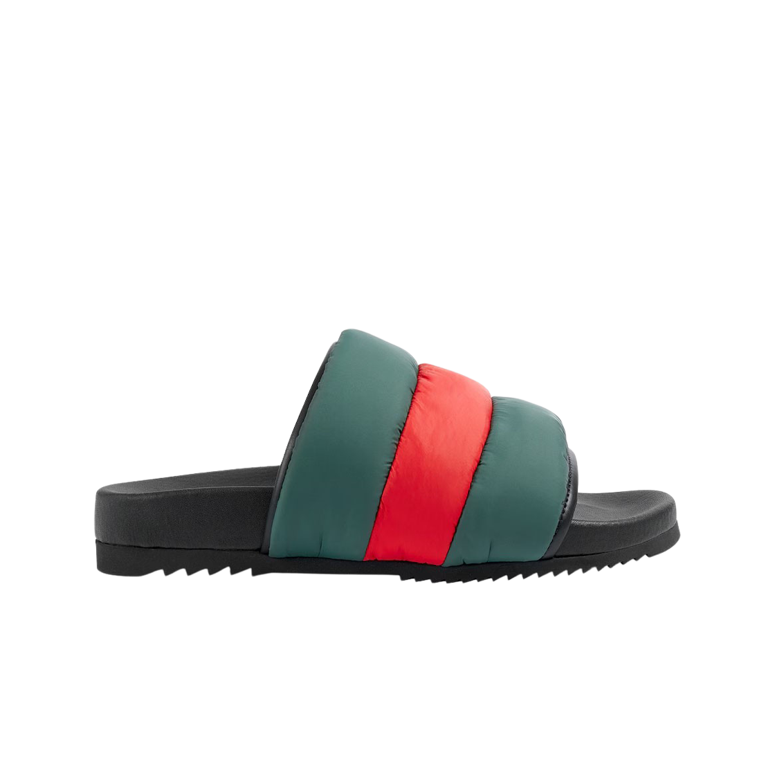 (W) 구찌 패디드 웹 슬라이드 그린 레드((W) Gucci Padded Web Slide Green Red)