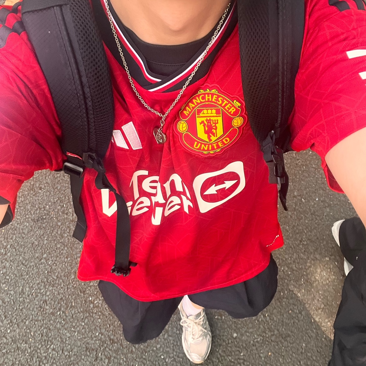 Adidas Manchester United 2023/24 Home Jersey Team Collegiate Red - KR Sizing (Non Marking Ver.) 착용 스타일 - 2
