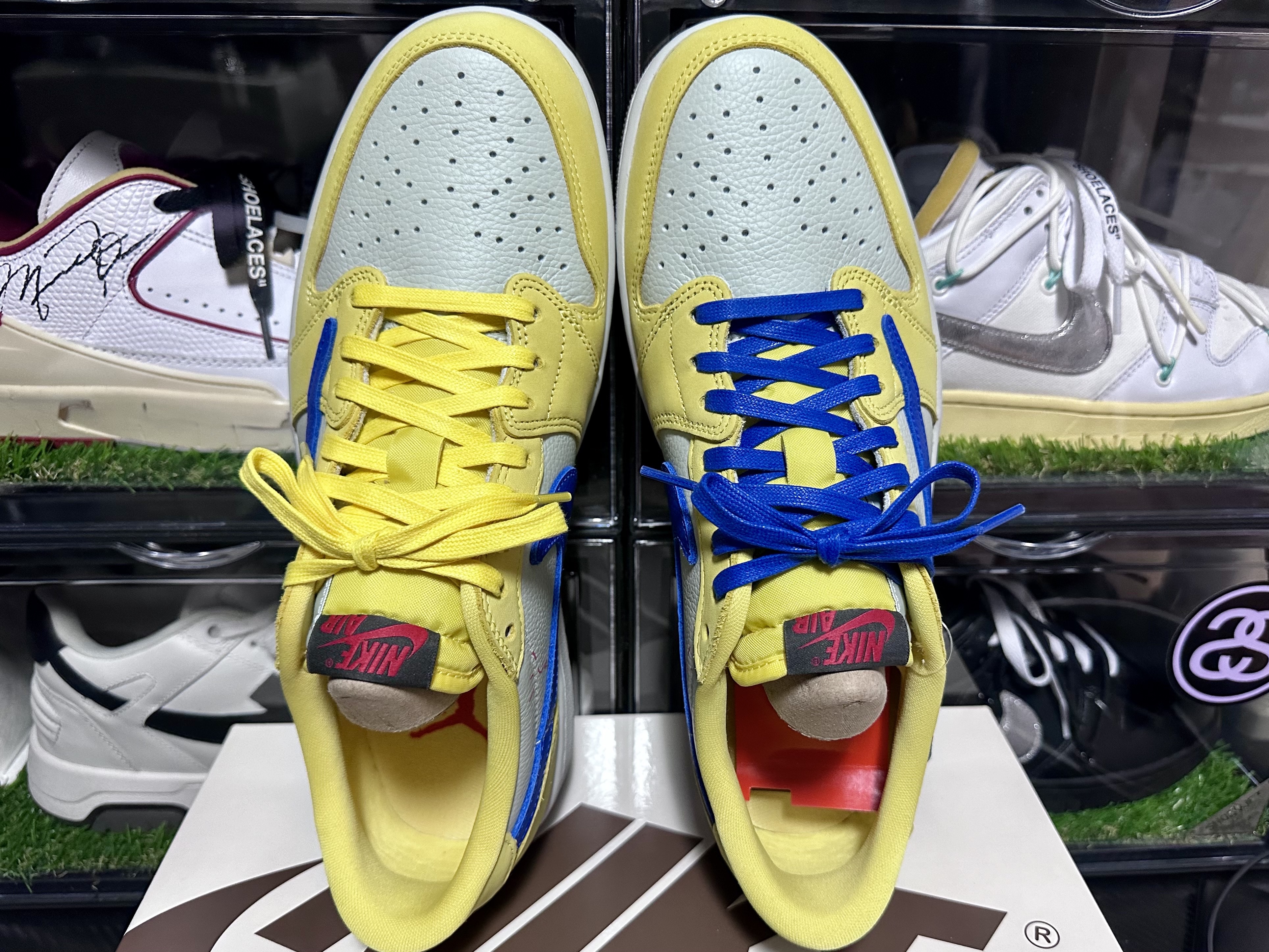 (W) Jordan 1 x Travis Scott Retro Low OG SP Canary 착용 스타일 - 2