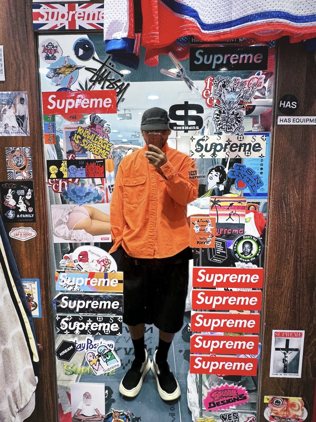 Human Made Twill Work Shirt Orange, Ader Error Log; Lad Noir 착용 스타일