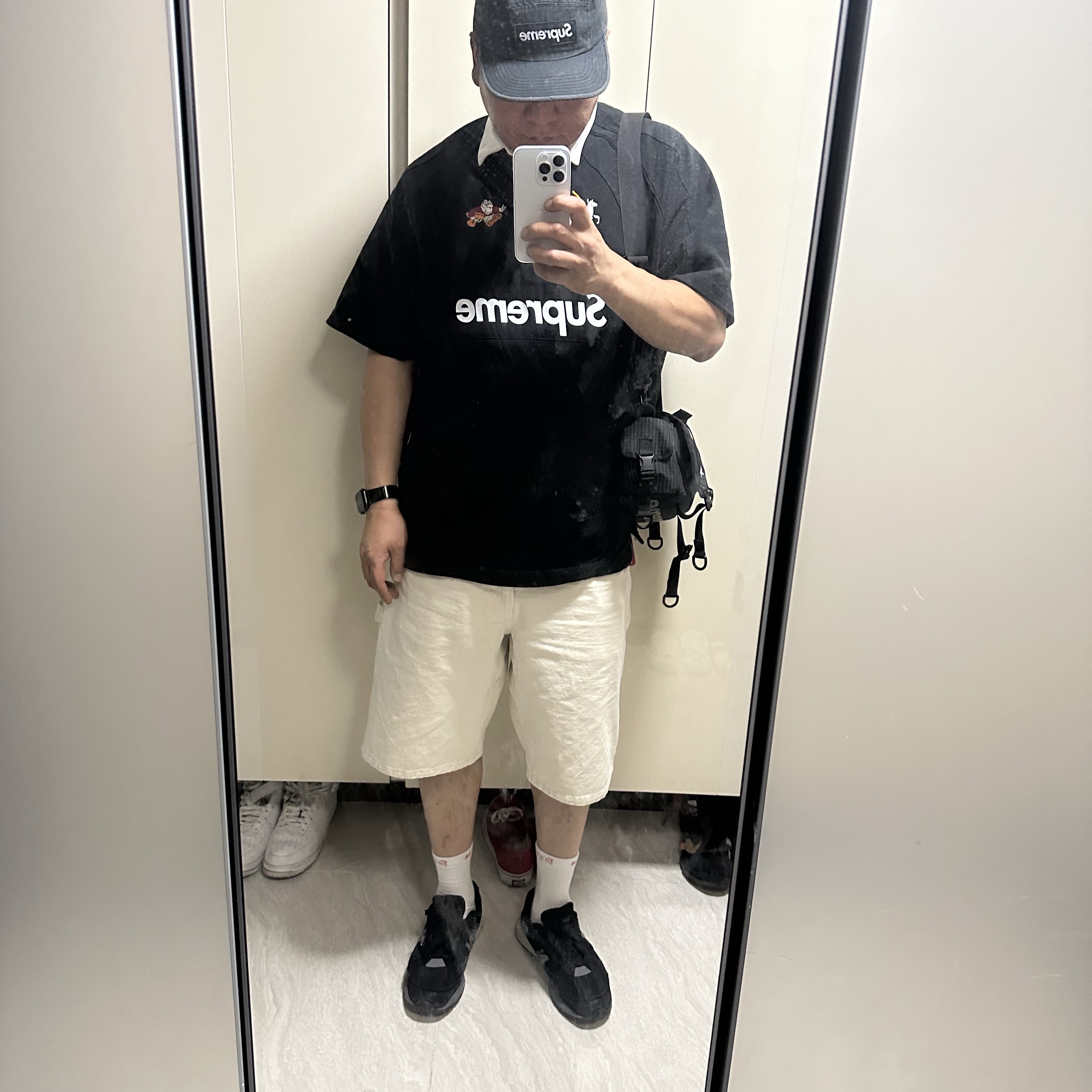 Supreme S/S Rugby Black - 24SS, Supreme x Nike Denim Short Natural - 24SS 착용 스타일