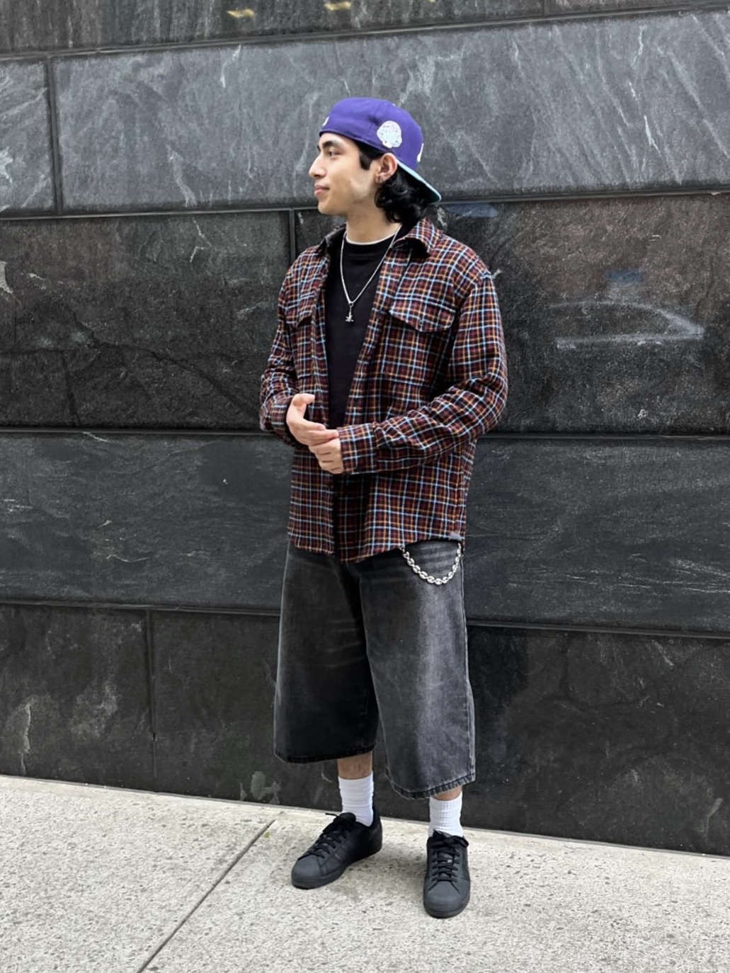 Basketcase Breacher Denim Shorts Washed Black 착용 스타일 - 3