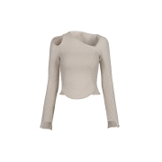 Cost per Kilo Off Shoulder Knit Top Light Beige