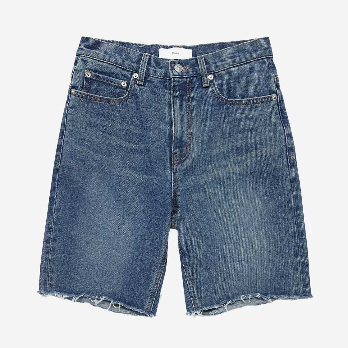 Dunst Raw Edge Denim Shorts Mid Blue 상세 이미지 1