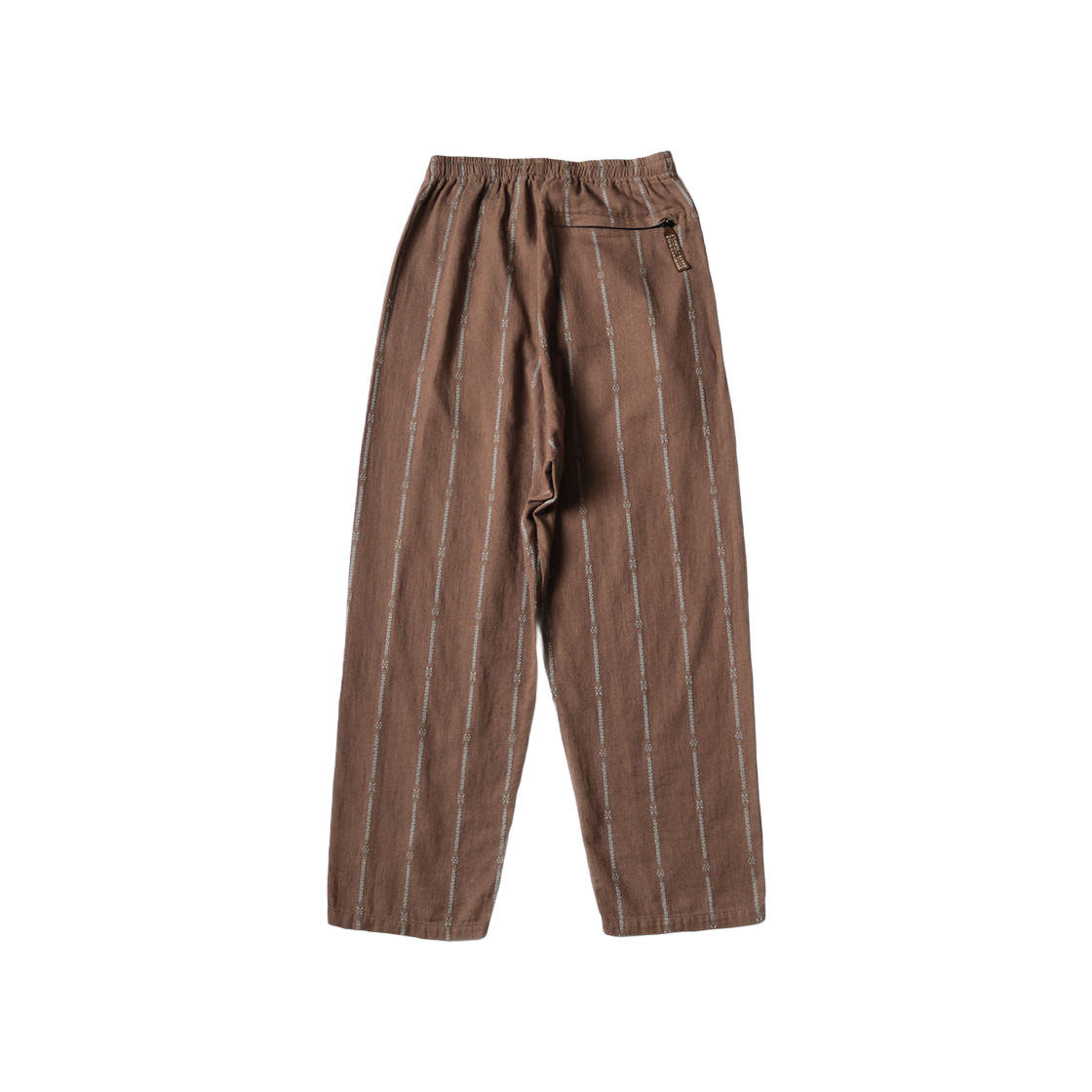 Kapital Cotton Linen Siamese Striped Easy Pants Brown Beige 상세 이미지 2