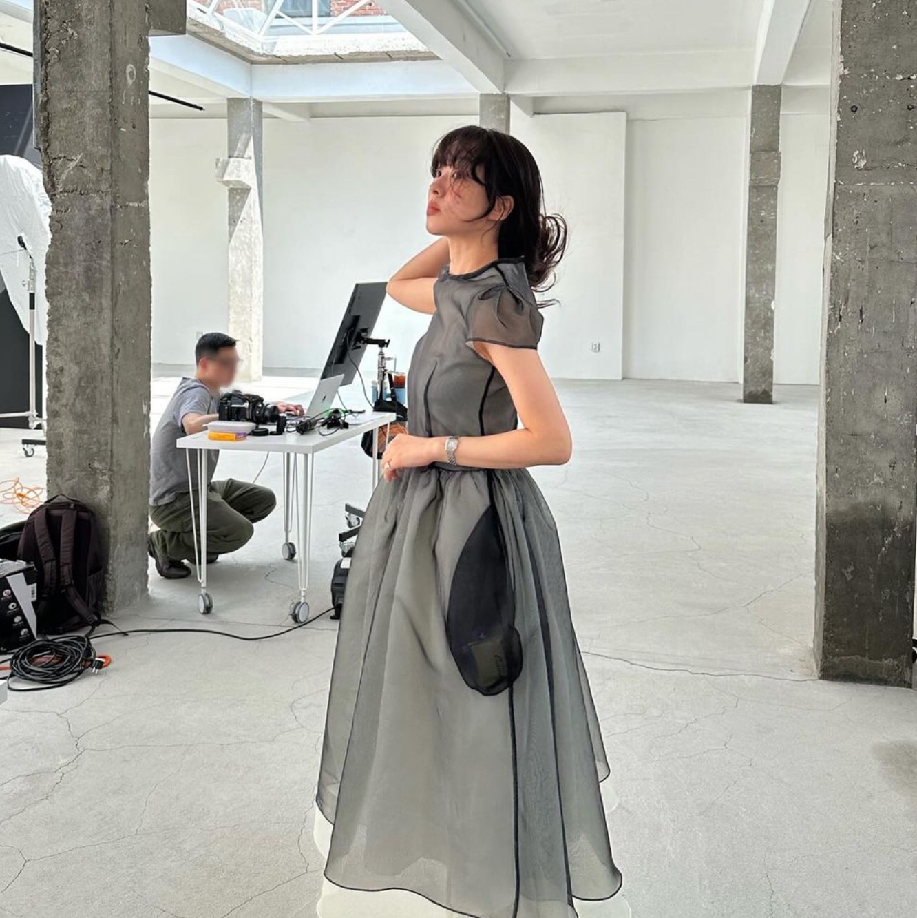 [KREAM 단독 / 예약 배송] FLETTA 92 Organza Dress Black, [KREAM 단독 / 예약 배송] FLETTA 92 Organza Dress Lavender 착용 스타일