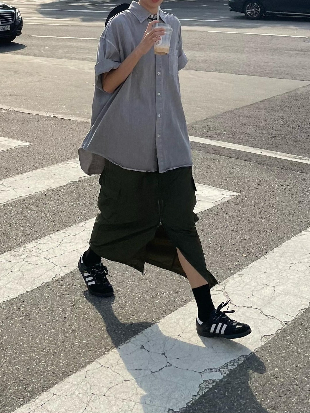Adidas Samba OG Black White Gum, Supreme Military Boonie Black - 23FW 착용 스타일 - 1