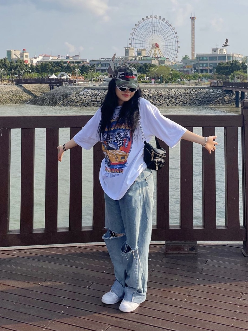 (W) Nike Air Force 1 '07 Low White, Nike Air Force 1 '07 Low White 착용 스타일 - 1