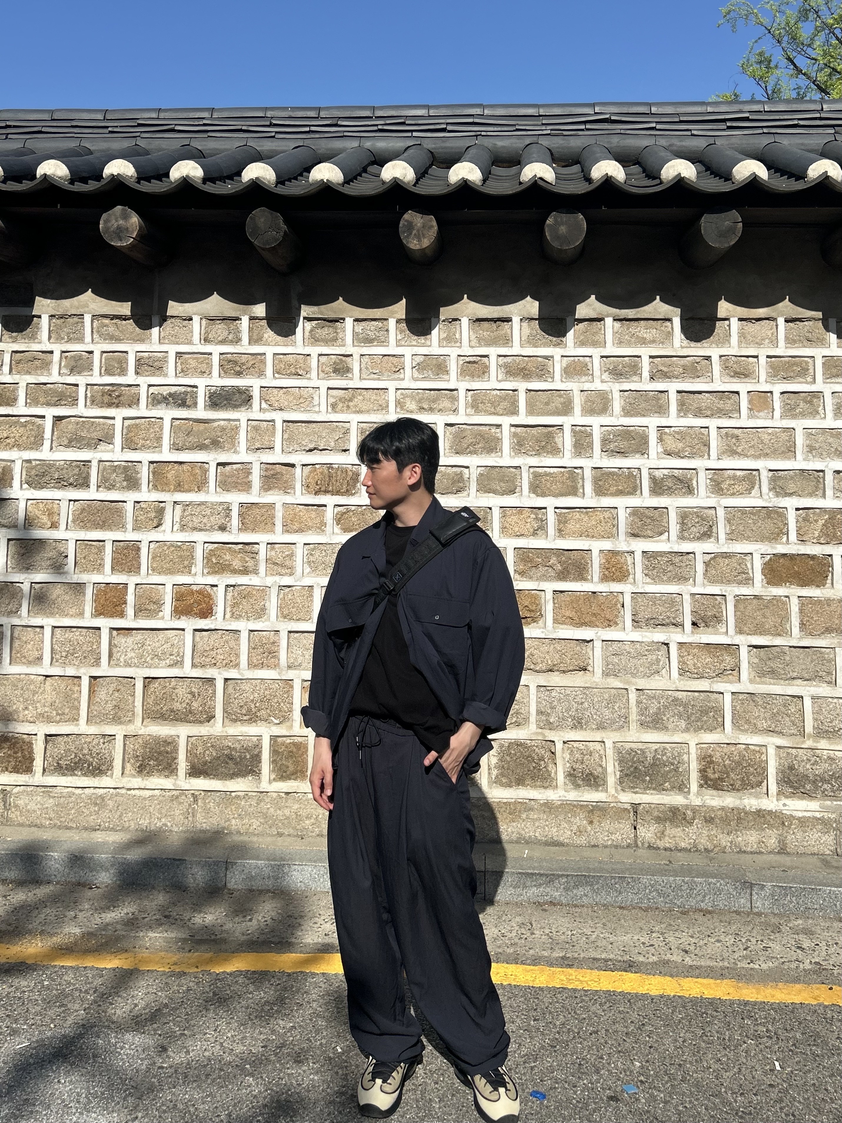 Ader Error x Eastpak Up-Down Sling Black, Nike x Stussy Air Penny II Rattan and Limestone 착용 스타일 - 2