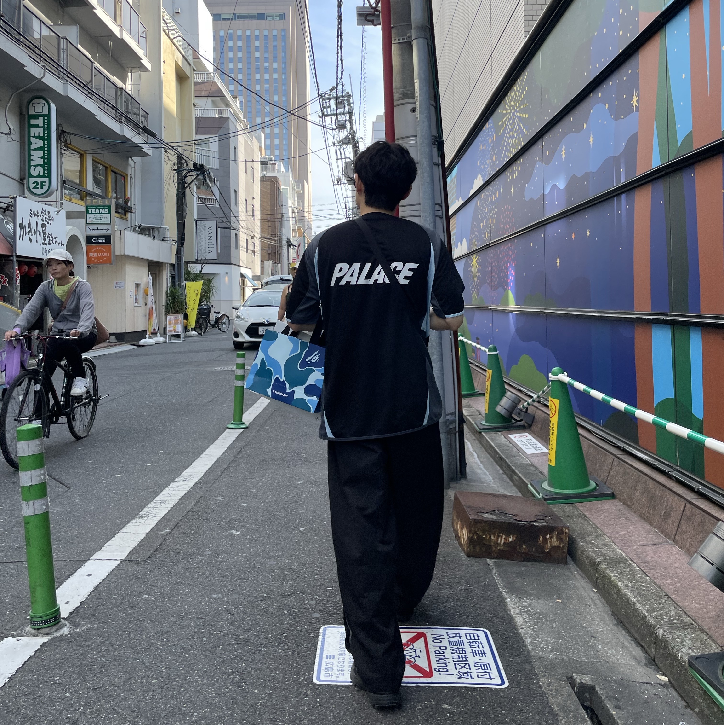 Palace Pro Jersey Black - 23FW, Polyteru 1011 Nylon Track Pants Sport Black 착용 스타일