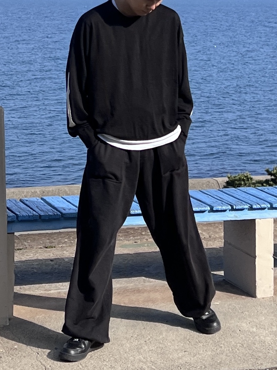 Polyteru 1011 Fatigue Sweatpants 1.2v Bleached Black 착용 스타일