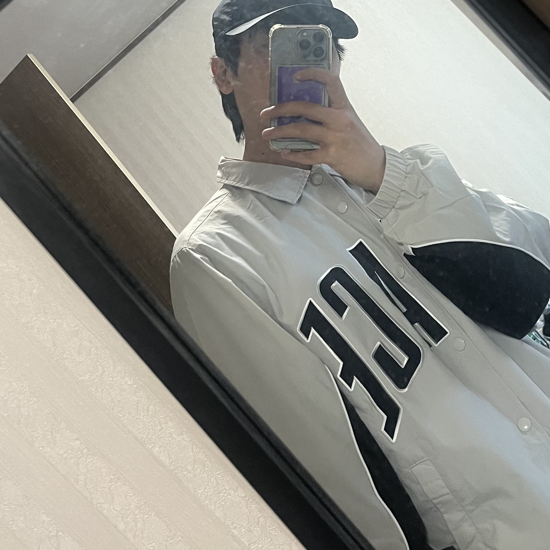 Palace Archway Coach Jacket Arctic Grey - 24SS 착용 스타일