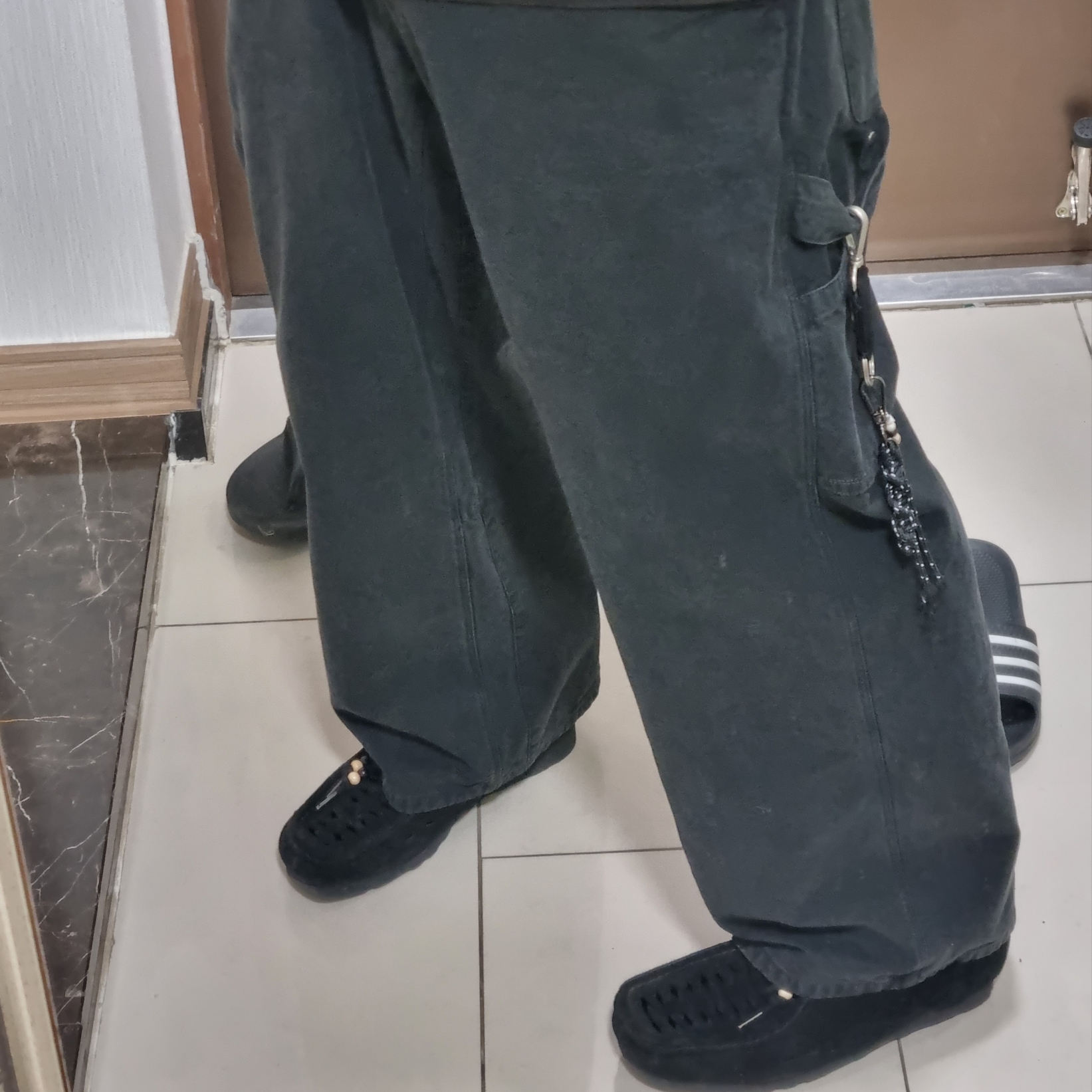 [프리오더] Polyteru Wallabee Shoes Woven Black, Polyteru Human Index Index Sweatpants Black 착용 스타일 - 2