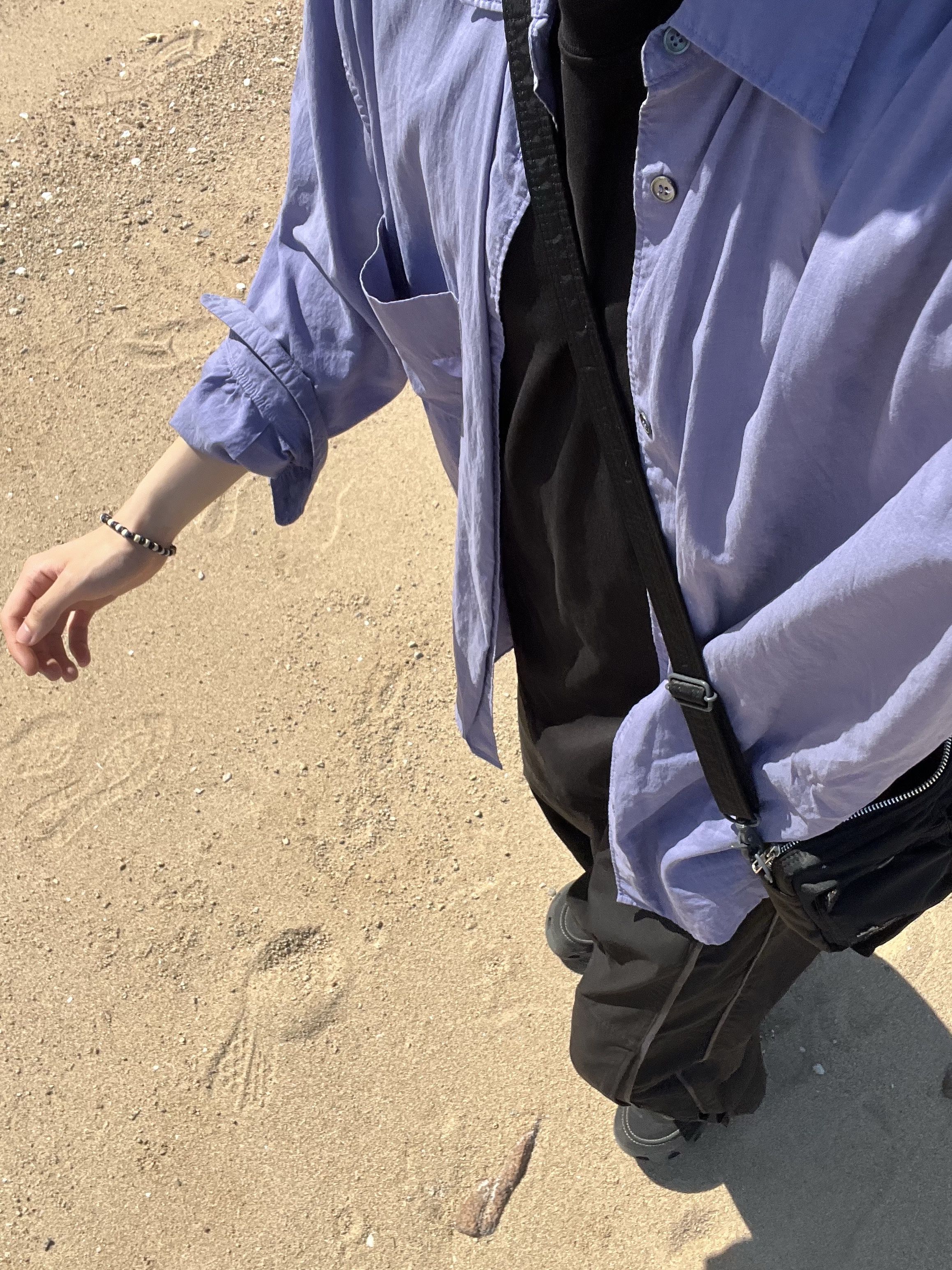 Polyteru Human Index Human Regular 1/2 T-Shirt Black, Polyteru 1011 Nylon Track Pants Triple Black 착용 스타일 - 1