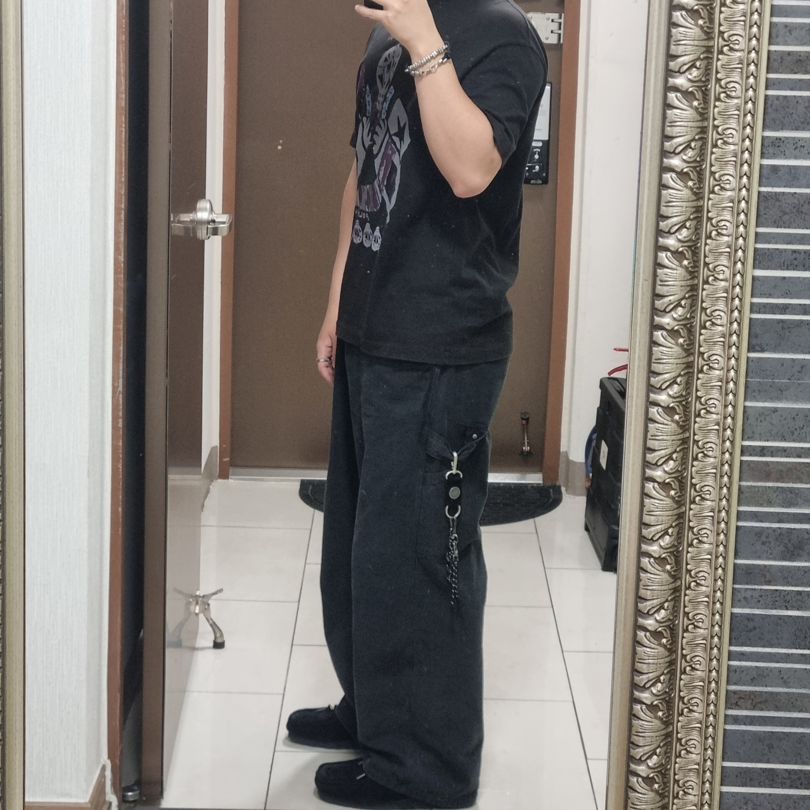 [프리오더] Polyteru Wallabee Shoes Woven Black, Polyteru Human Index Index Sweatpants Black 착용 스타일 - 1