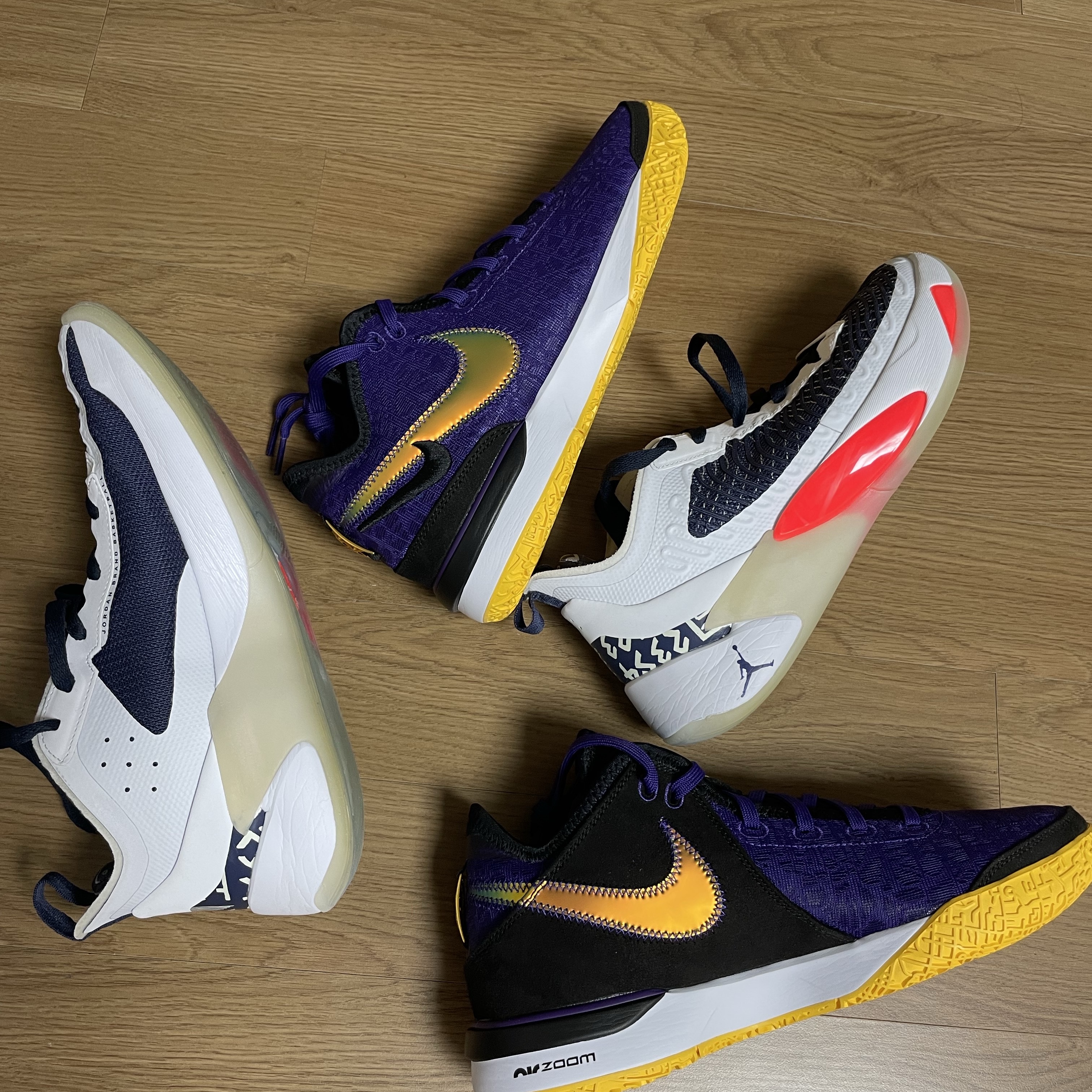 Nike LeBron NXXT Gen EP Court Purple Black, Jordan Luka 1 White Neutral Indigo 착용 스타일 - 4