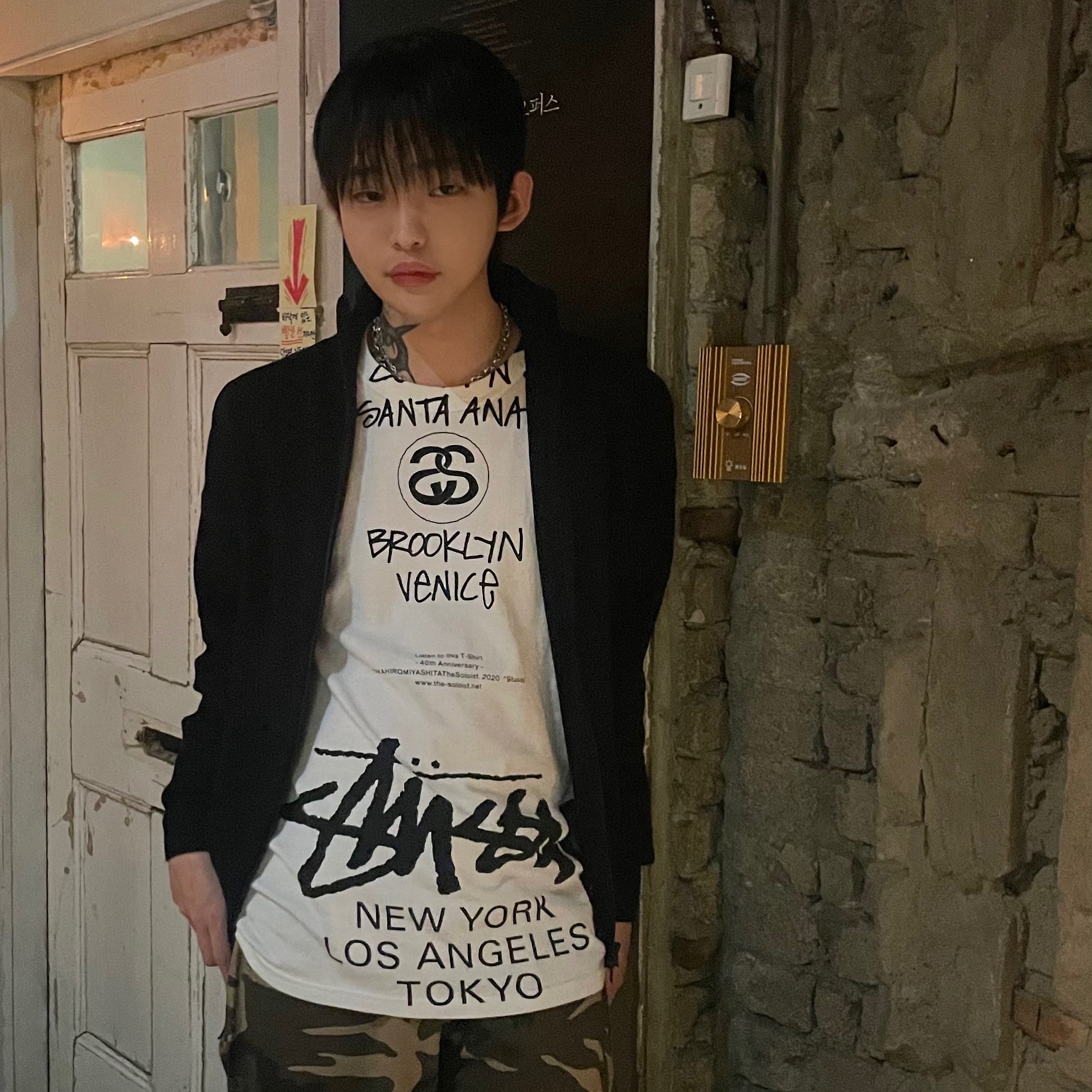 Stussy x Takahiromiyashita The Soloist 40 WT T-Shirt 착용 스타일