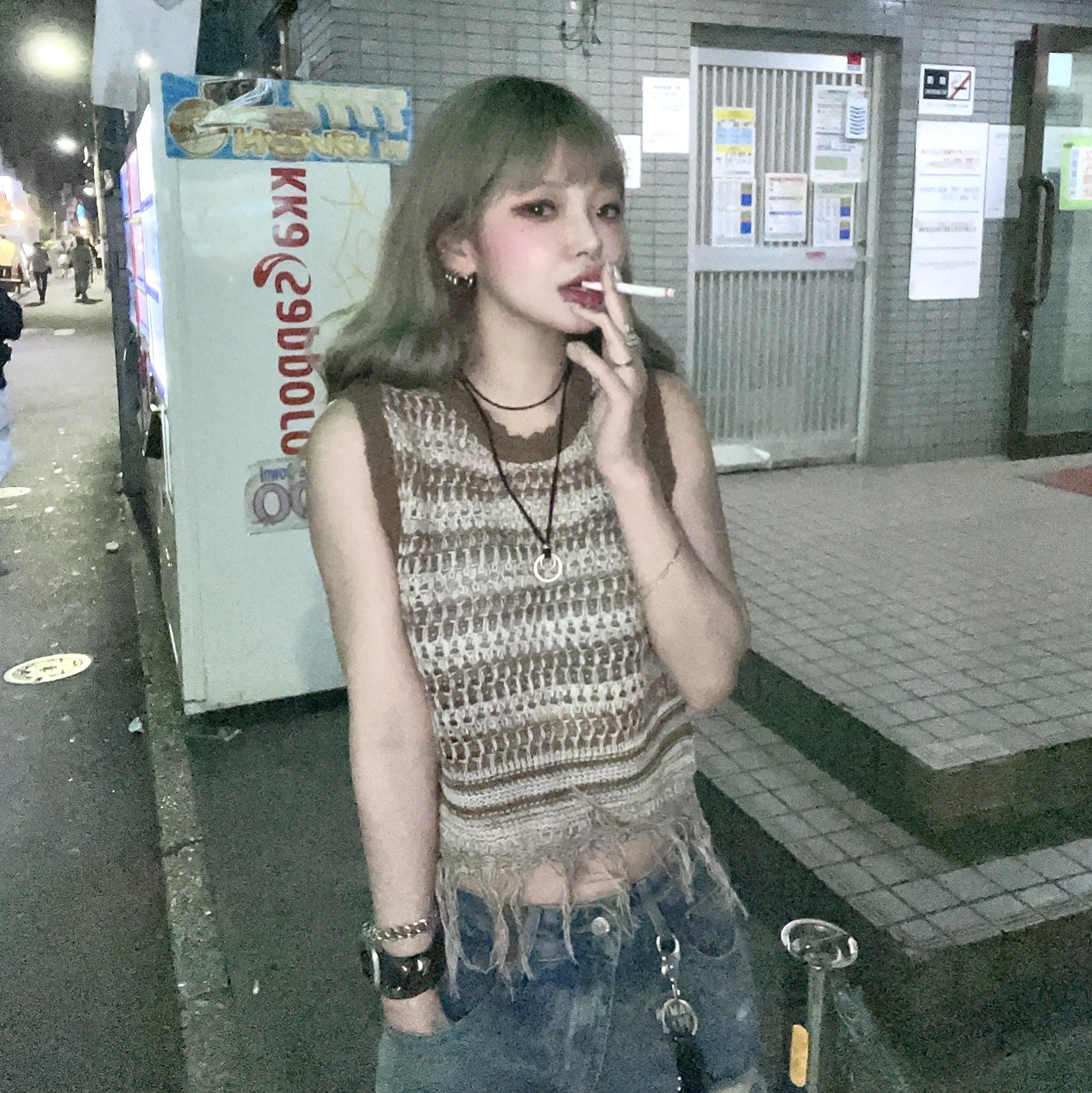 Human Made Heart Keyring Olive Drab 착용 스타일