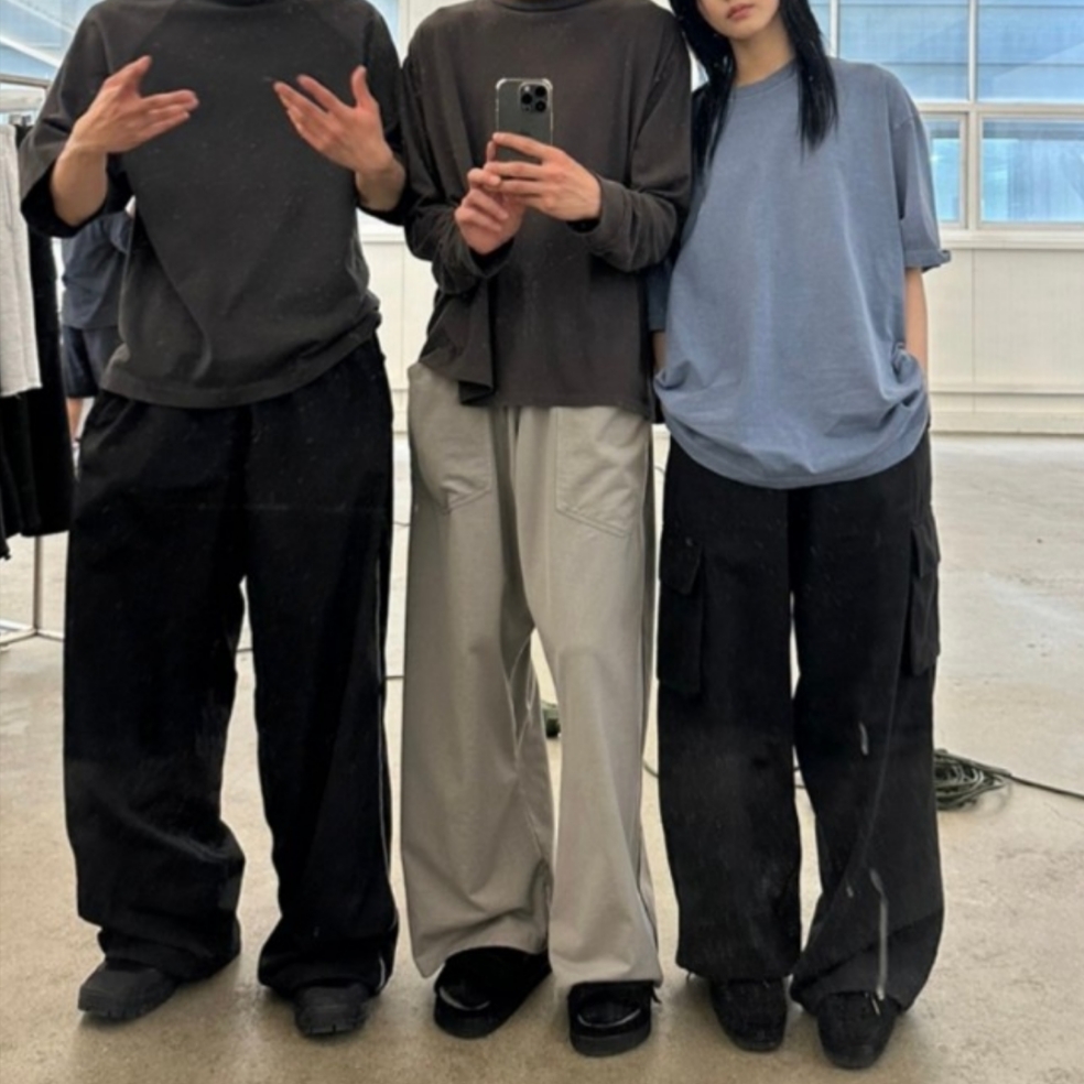 [프리오더] Polyteru Wallabee Shoes Woven Black, Polyteru Human Index Index Sweatpants Black 착용 스타일 - 3