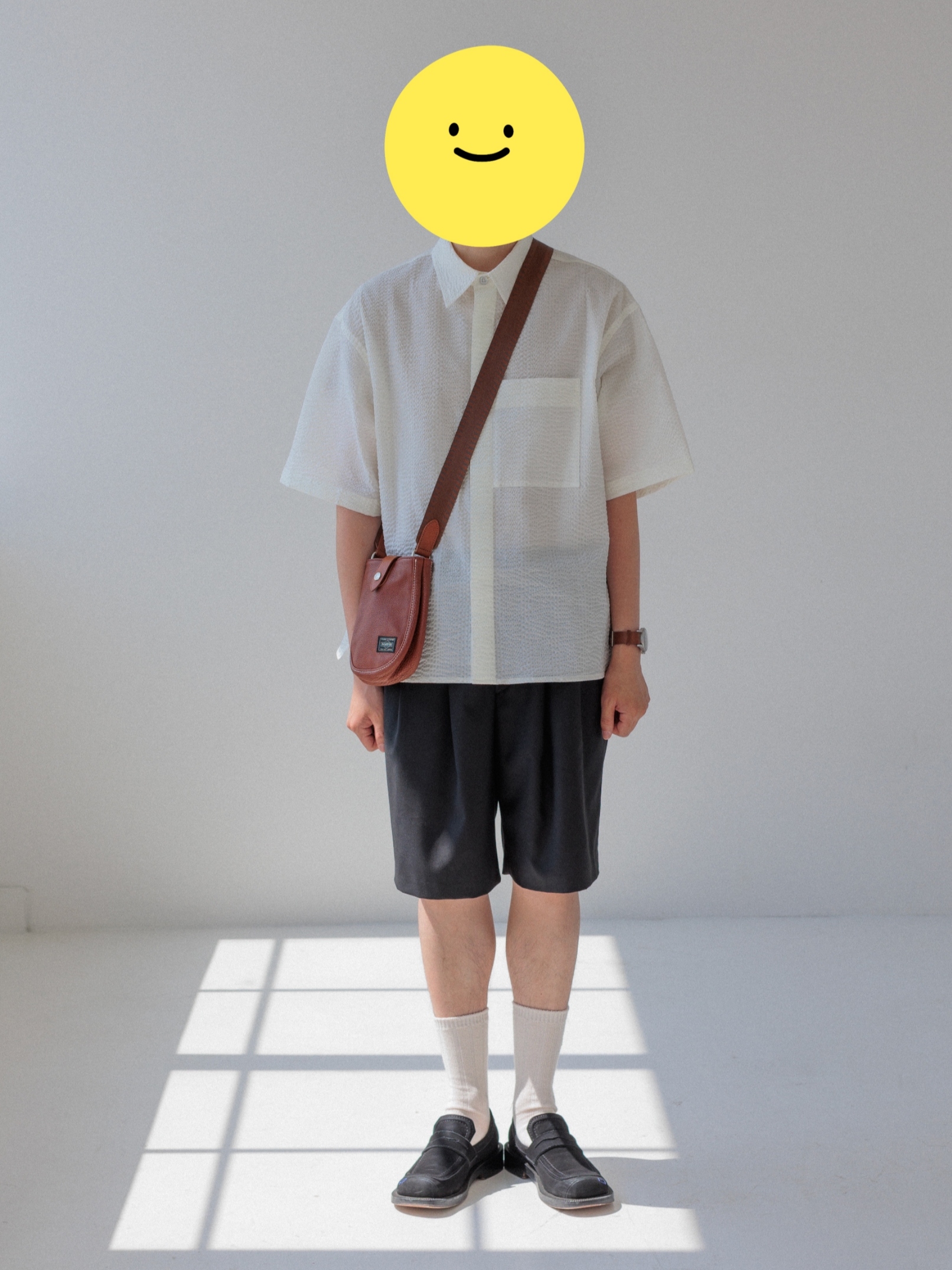 Porter Cisco Shoulder Bag S Brown 착용 스타일 - 2