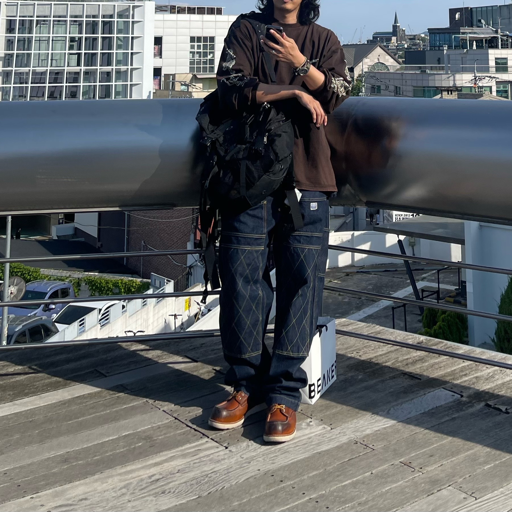 Kapital 11.5 oz. Denim Lumber Pants Indigo 착용 스타일