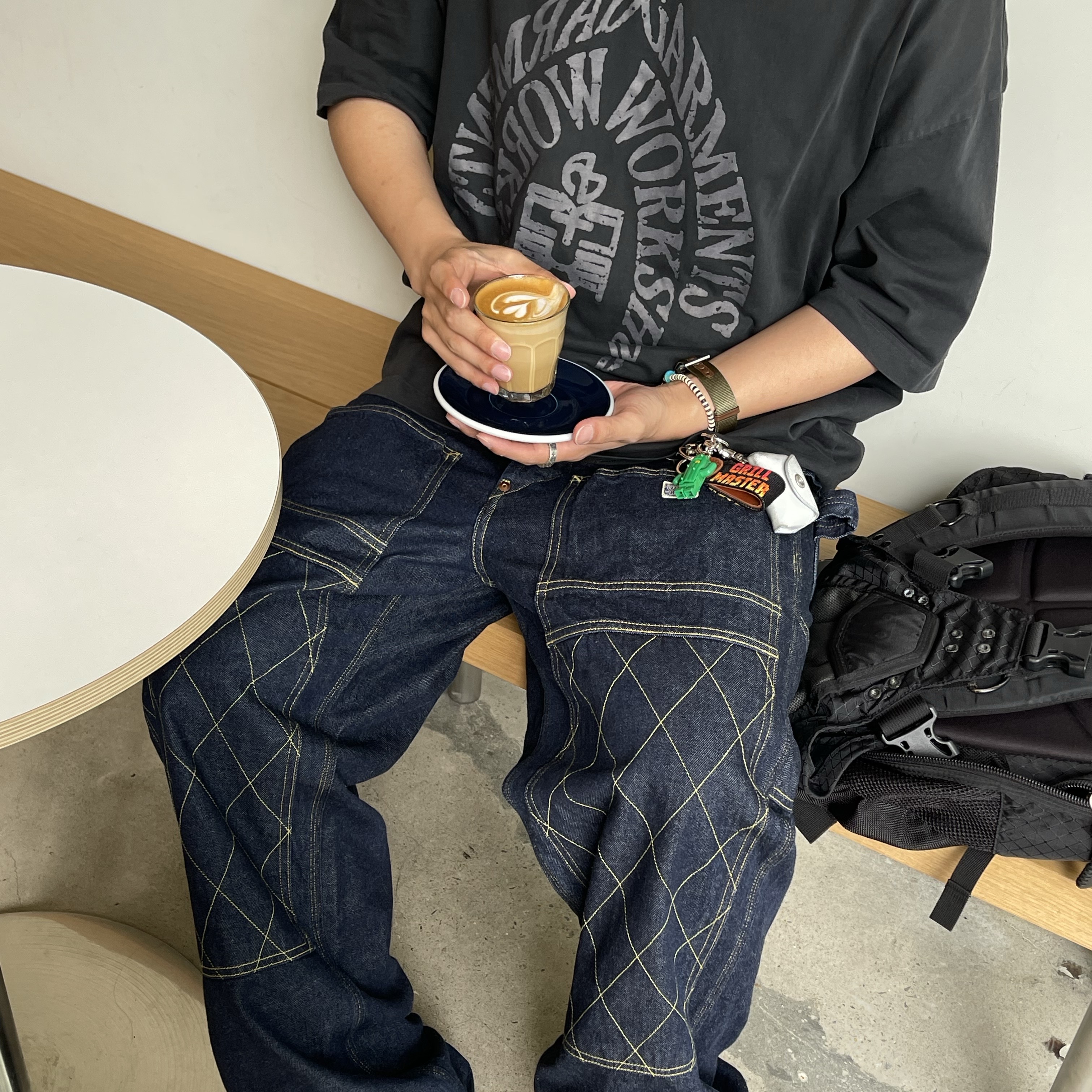 Kapital 11.5 oz. Denim Lumber Pants Indigo 착용 스타일