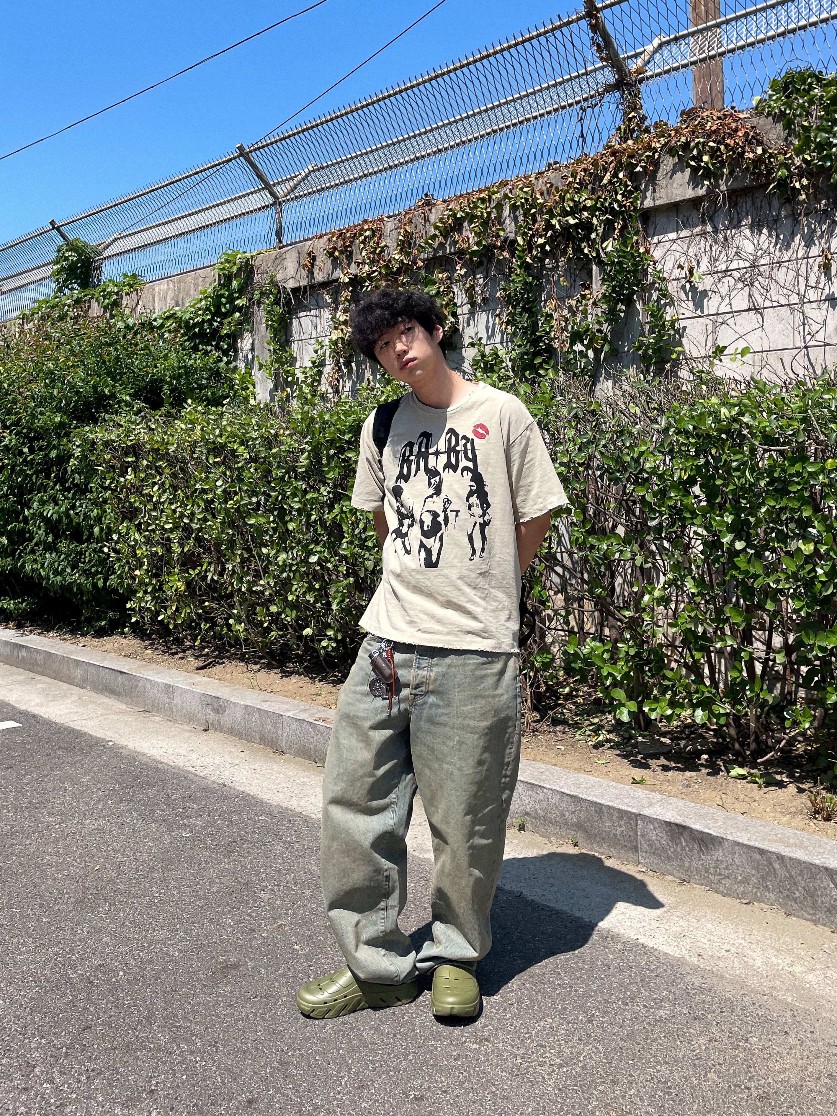 Stussy Denim Big OL' Jean Washed Beach Wash 착용 스타일 - 5