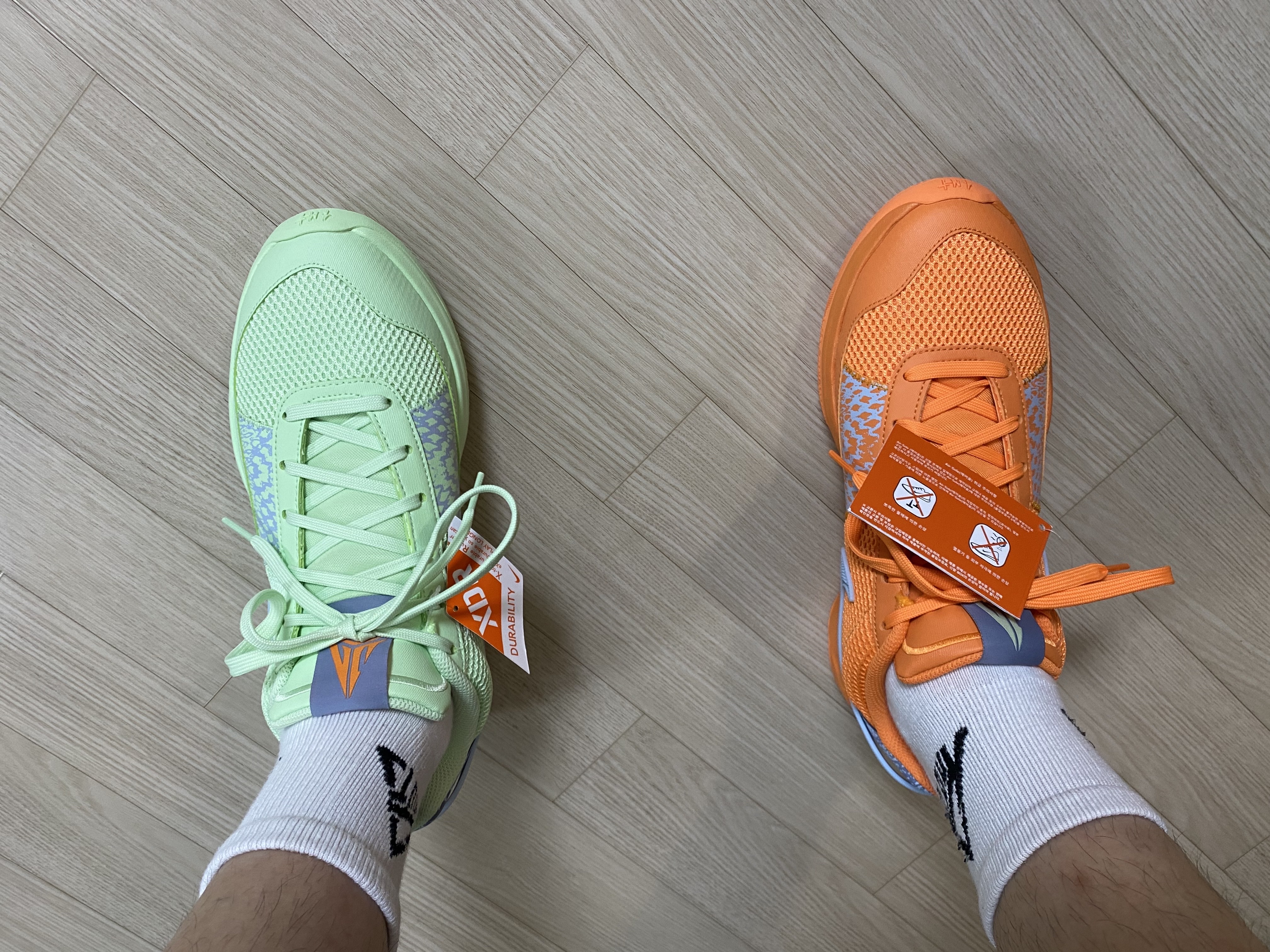 Nike Ja 1 EP Bright Mandarin Vapor Green 착용 스타일 - 2