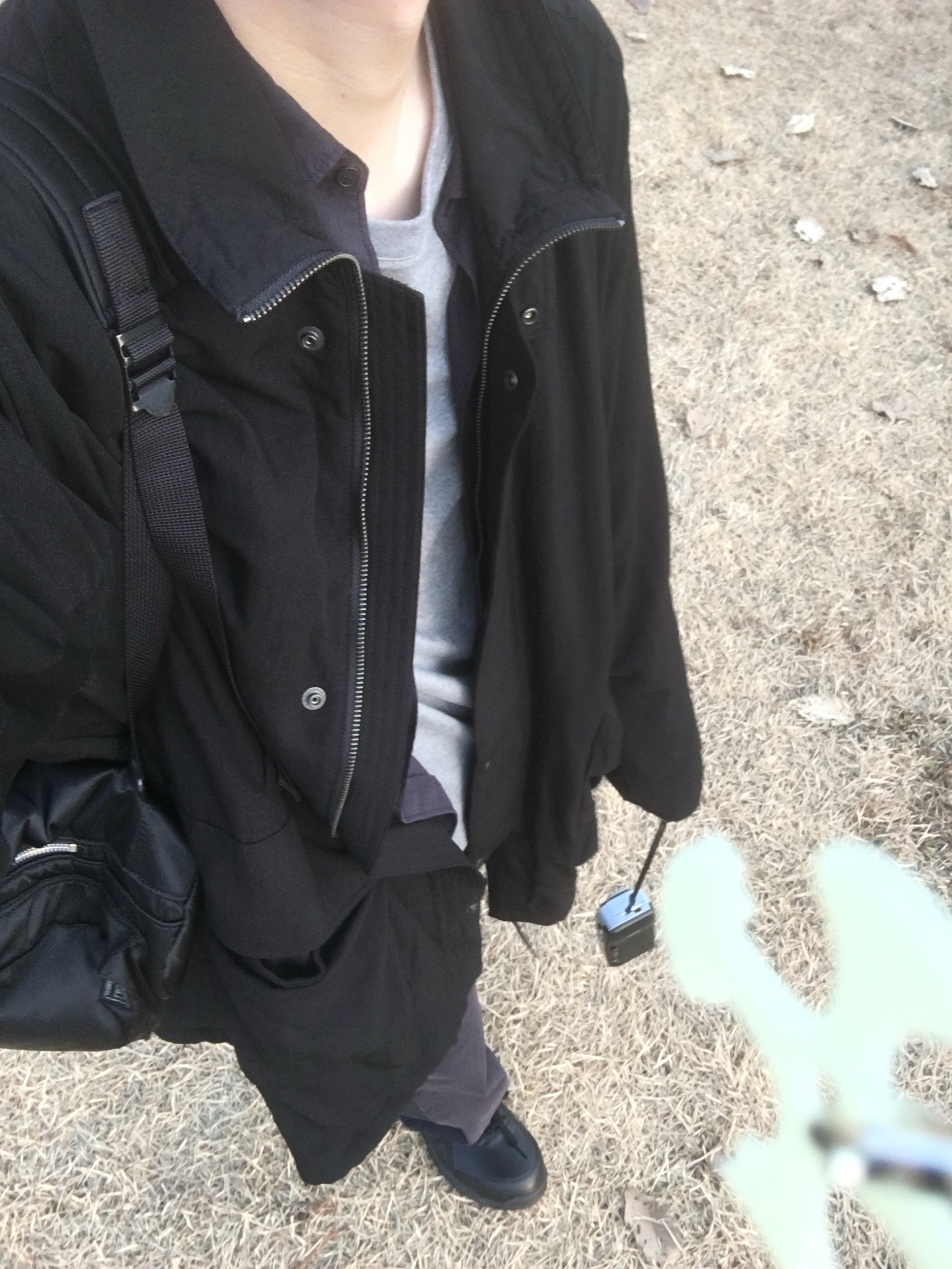 Polyteru Tenco Loosed Shirt 2.0 Dark Navy, Asics Winjob CP111 Black 착용 스타일 - 1