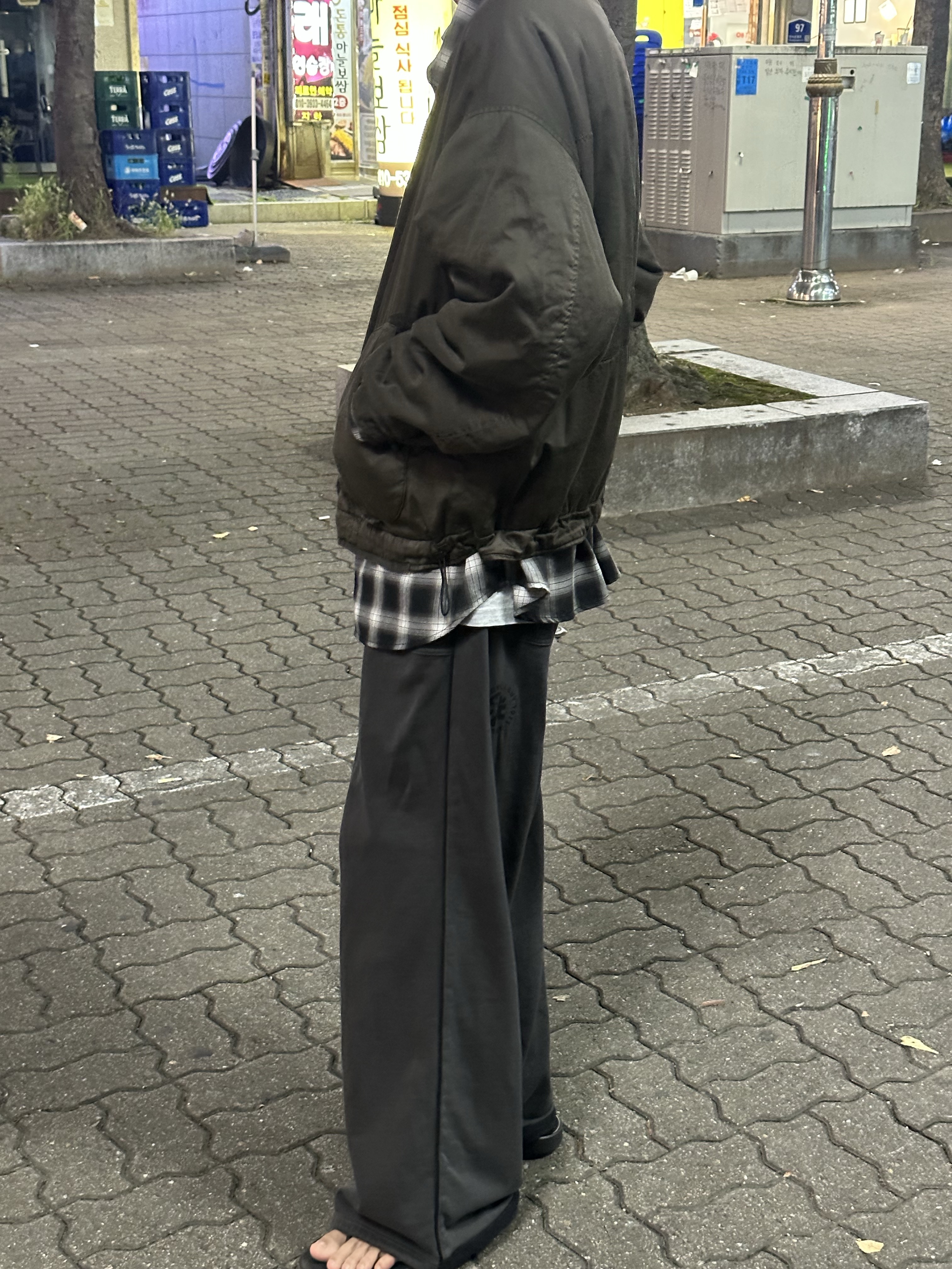 Polyteru 1011 Camou Liner Jacket Used Olive 착용 스타일 - 2