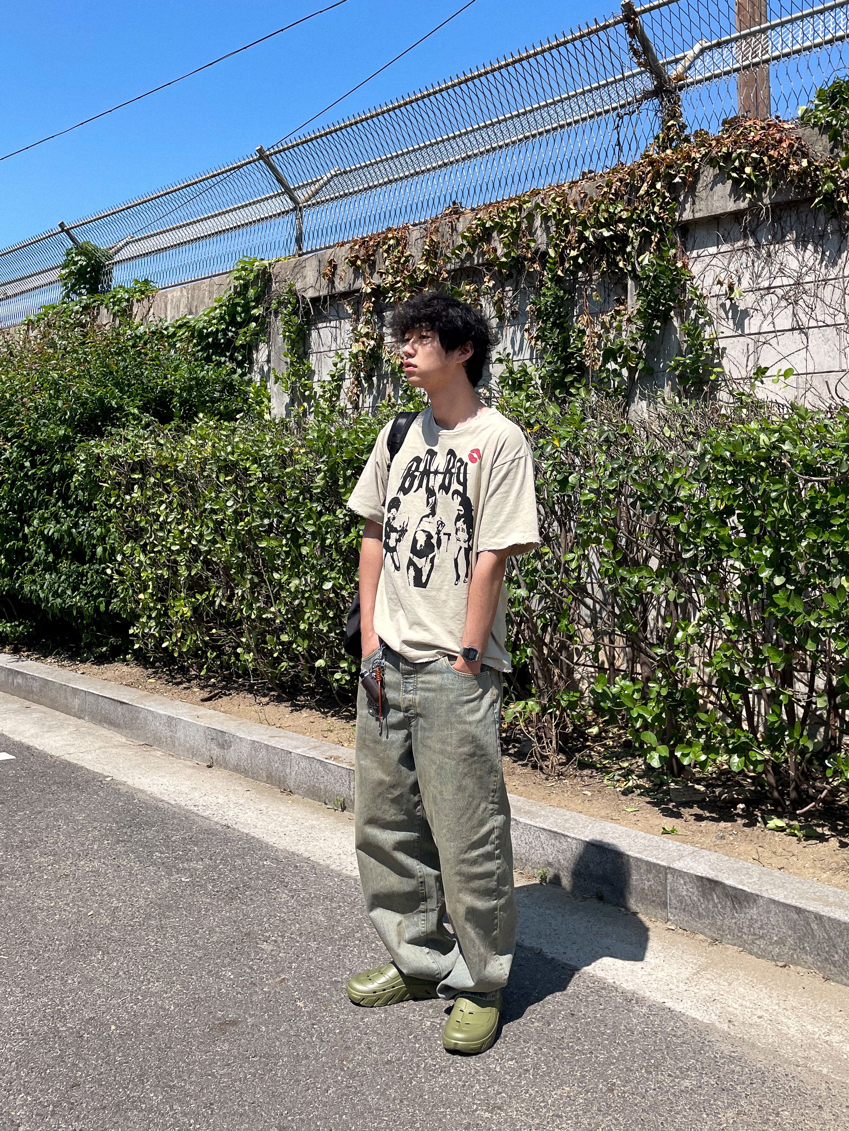 Stussy Denim Big OL' Jean Washed Beach Wash 착용 스타일 - 7