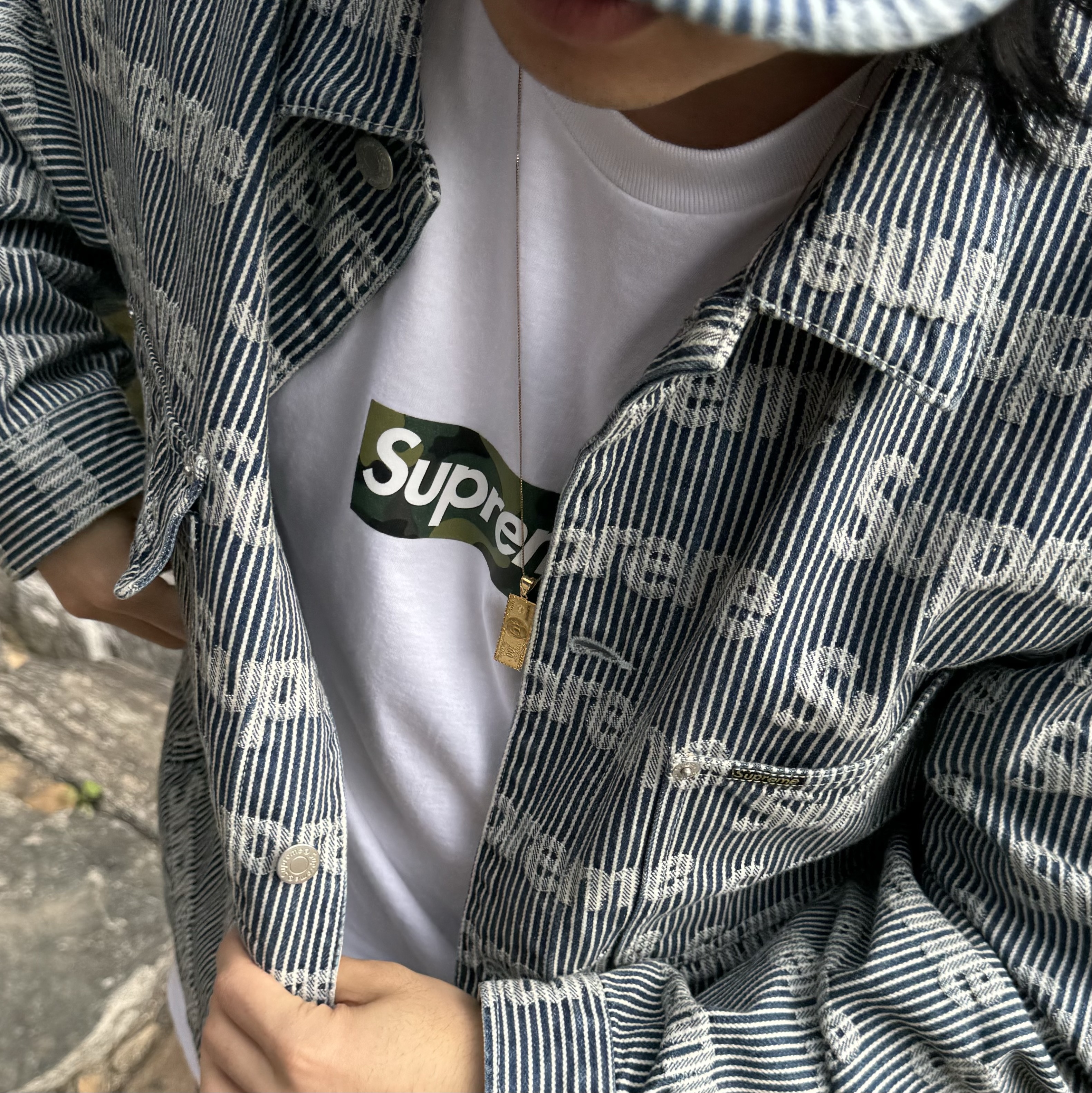 Supreme Our Lady Work Shirt Black - 24SS, Chrome Hearts CH Hollywood Trucker Hat Black White μ°©μ© μ€νμΌ - 8