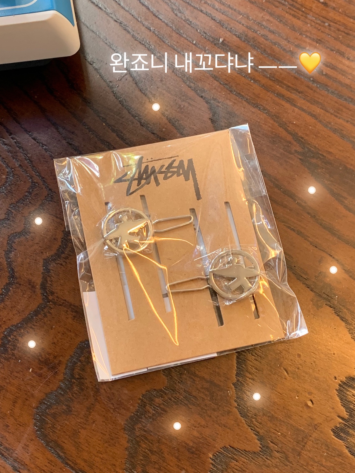 Stussy Surfman Hairclip Silver 착용 스타일