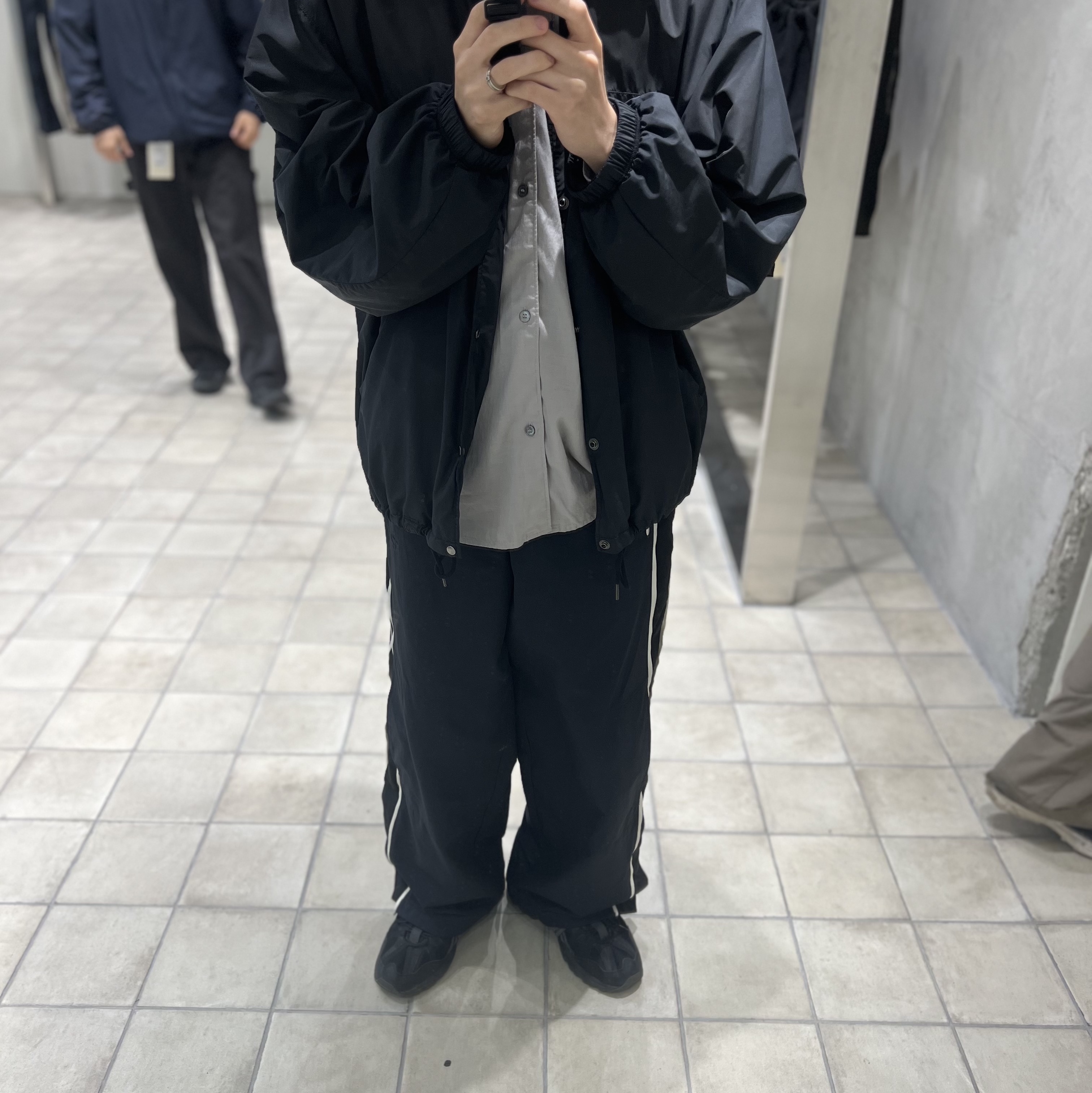 Polyteru 1011 Star Coach Jacket 1.2v Used Ink - 24SS, Polyteru Tenco Loosed Shirt 2.0 Washed Gray 착용 스타일 - 2