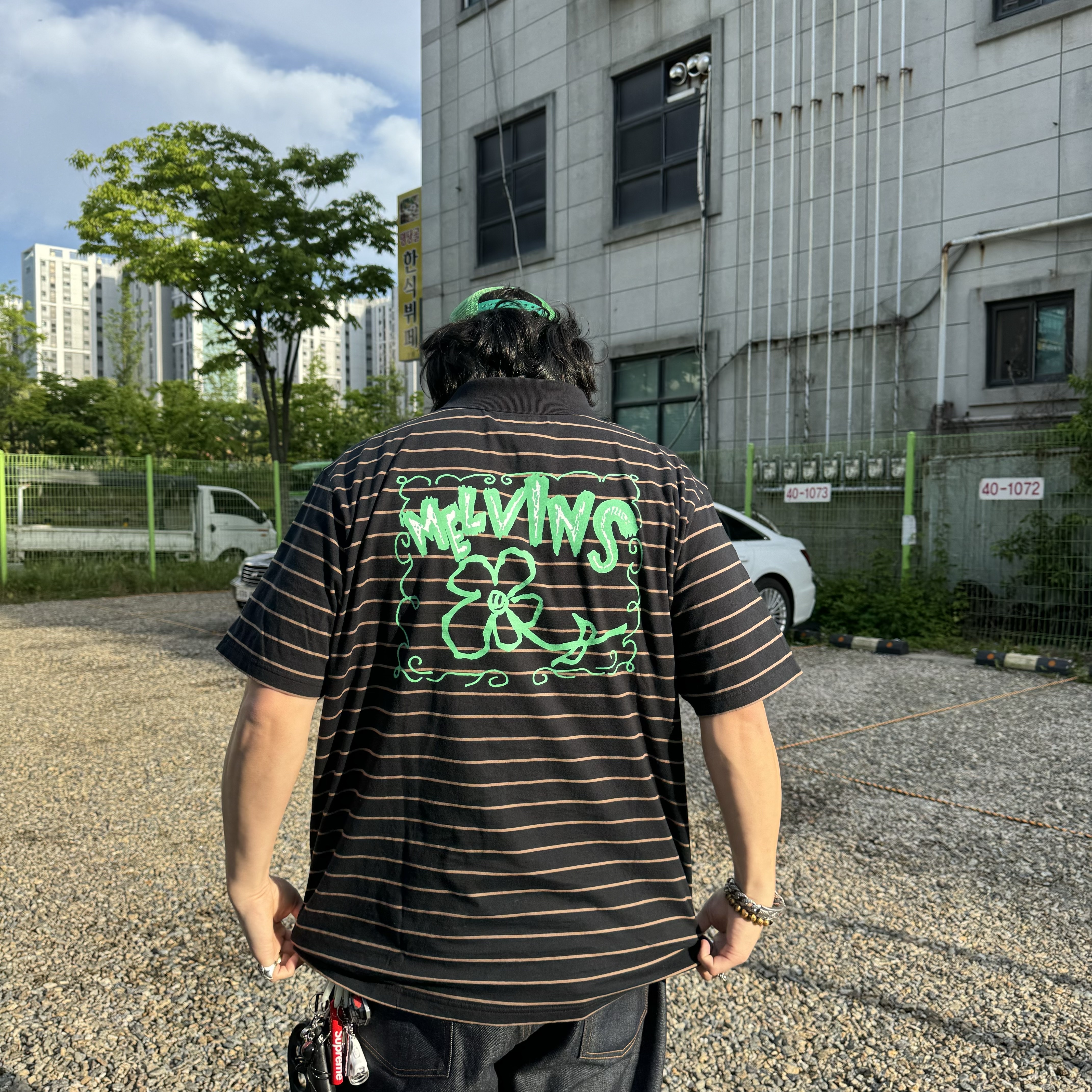 Supreme Our Lady Work Shirt Black - 24SS, Chrome Hearts CH Hollywood Trucker Hat Black White μ°©μ© μ€νμΌ - 3