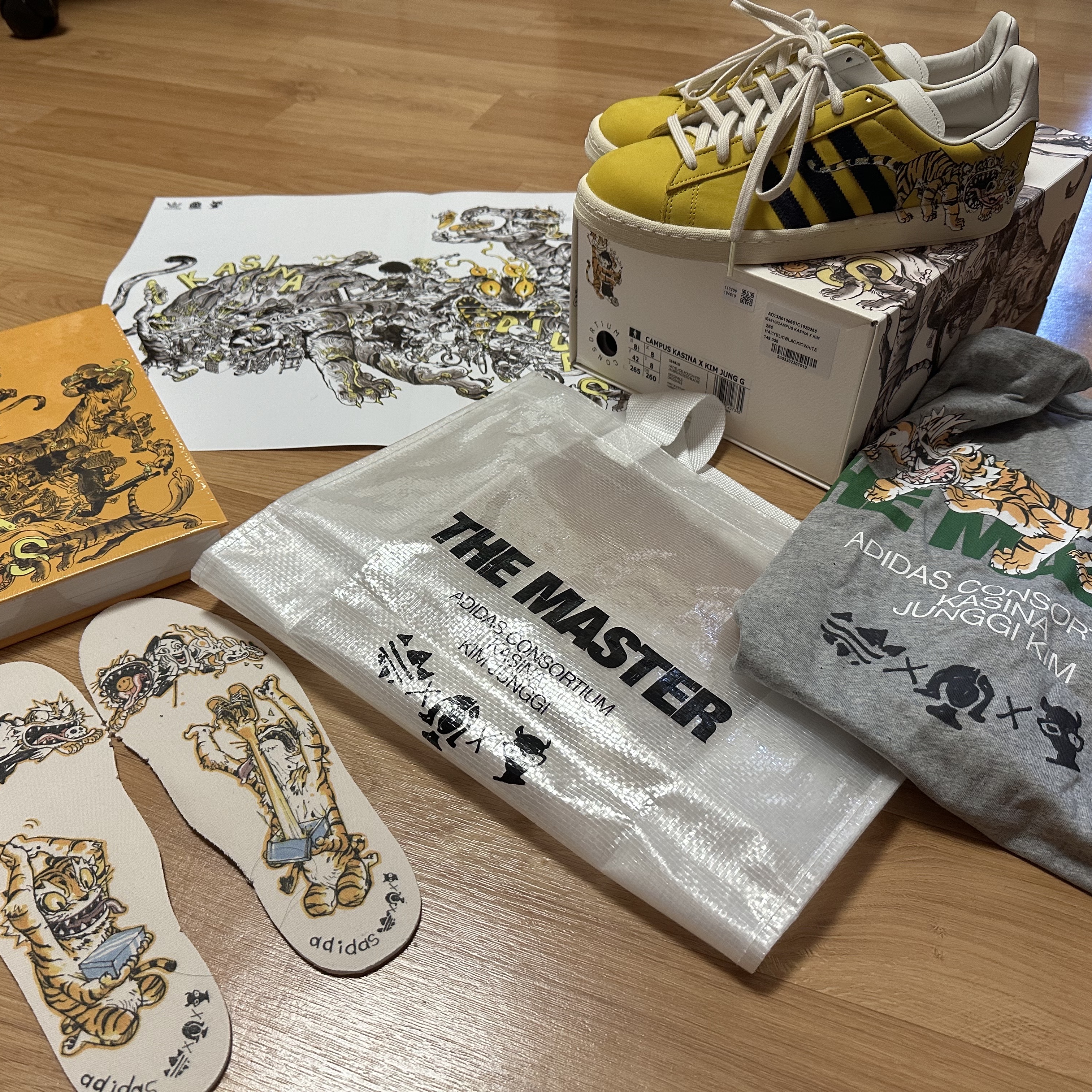 Adidas x Kasina x Kim Jung Gi Campus Hazy Yellow (Special Package) 착용 스타일