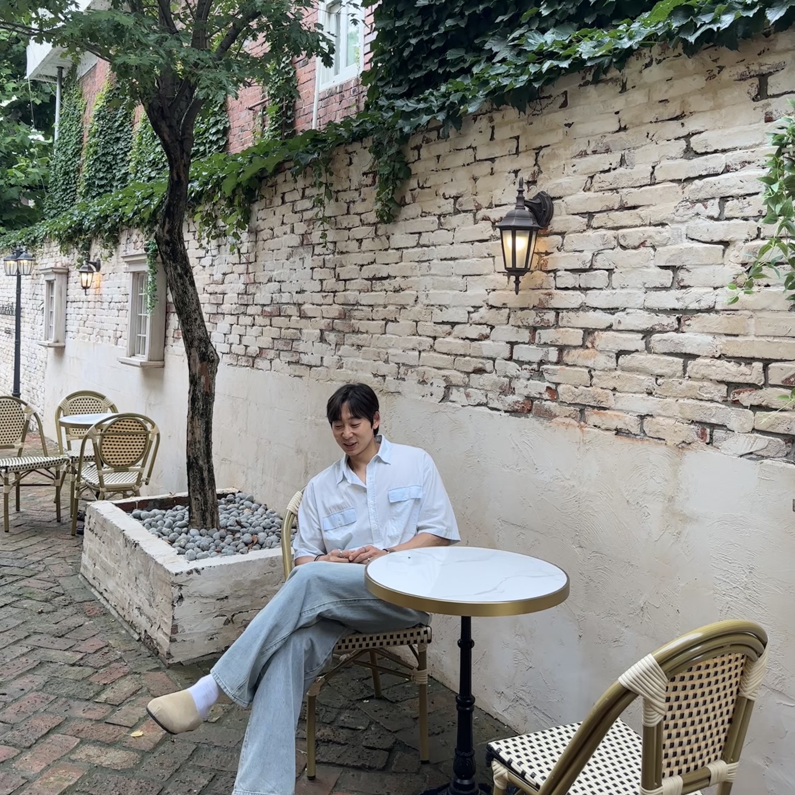 Polyteru Human Index Index Sweatpants Gray, Polyteru Human Index Human Jumbo 1/2 T-Shirt Black 착용 스타일 - 1