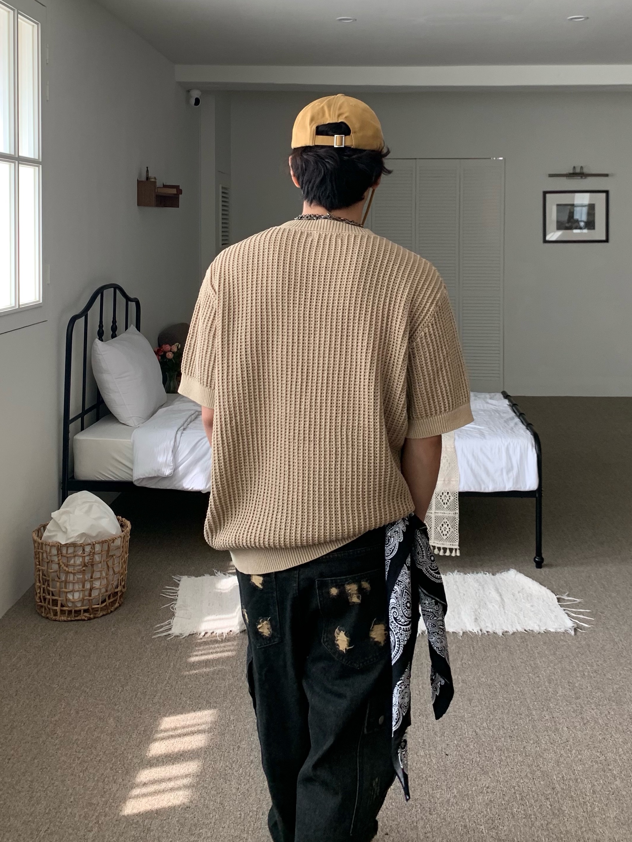 Jacquemus La Casquette Artichaut Fringe Baseball Cap Beige 착용 스타일 - 4