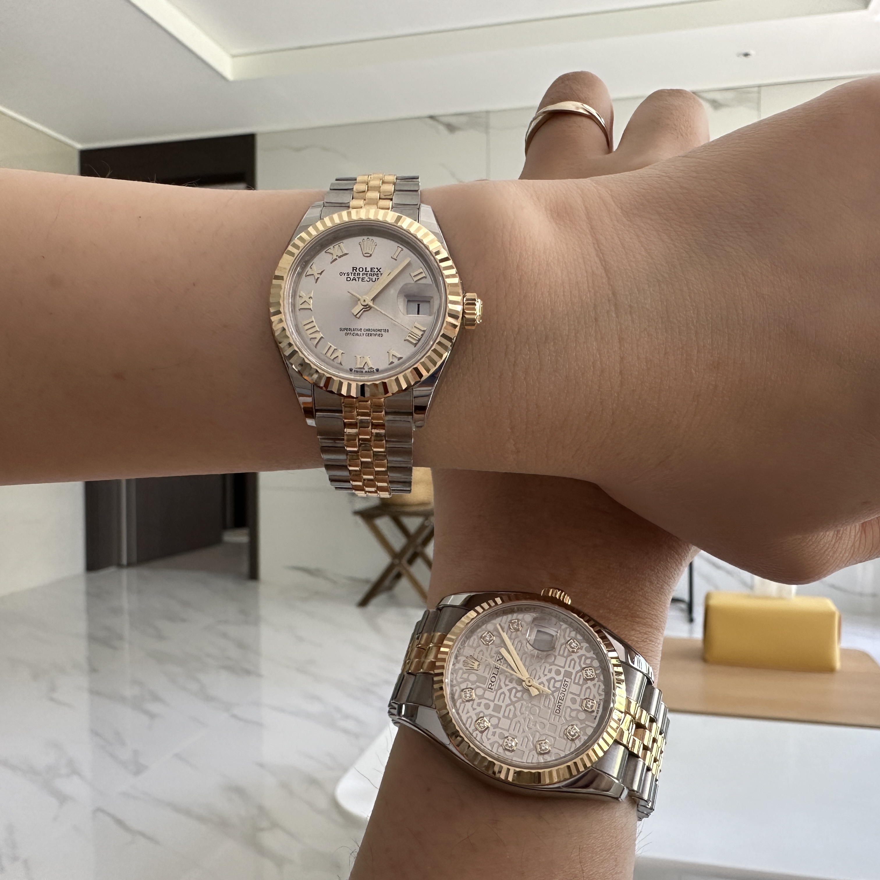 Rolex Lady-Datejust 28mm 279173 Silver Roman Jubilee 착용 스타일